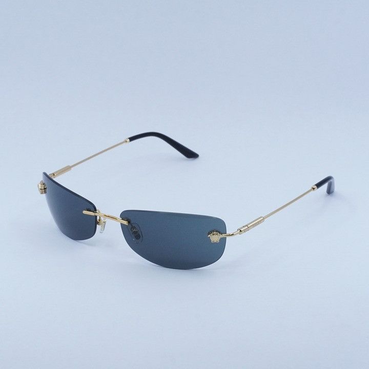 Versace Versace VE2279 100287 Rectangle Sunglasses - Gold Frame Size ONE SIZE - 2 Thumbnail