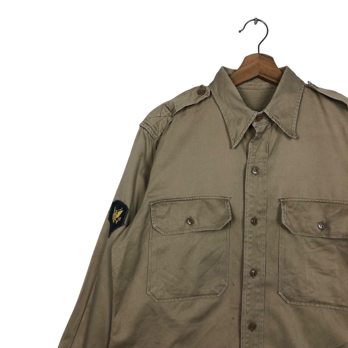 Japanese Brand × Vintage 📌Vintage Military Shirt Jacket Patches Worker Air Force Size US M / EU 48-50 / 2 - 8 Thumbnail