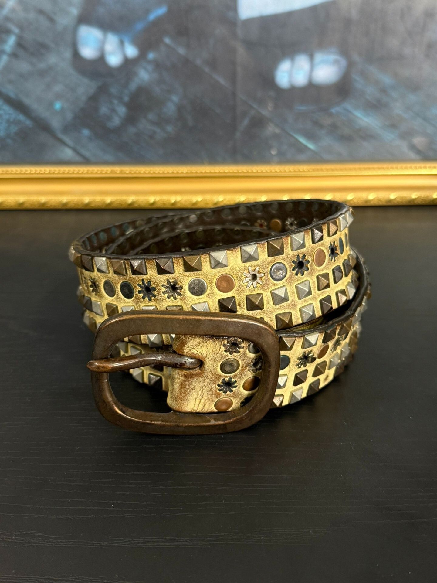 Vintage Vintage Studded Leather Belt Size ONE SIZE - 1 Thumbnail
