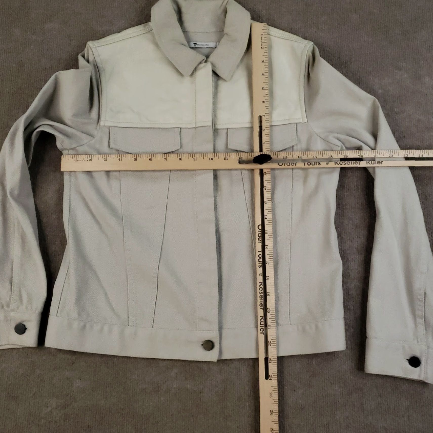 Alexander Wang Alexander Wang Jacket Womens Medium Beige Denim Patch Trucker Stretch - Mens? Size M / US 6-8 / IT 42-44 - 2 Thumbnail