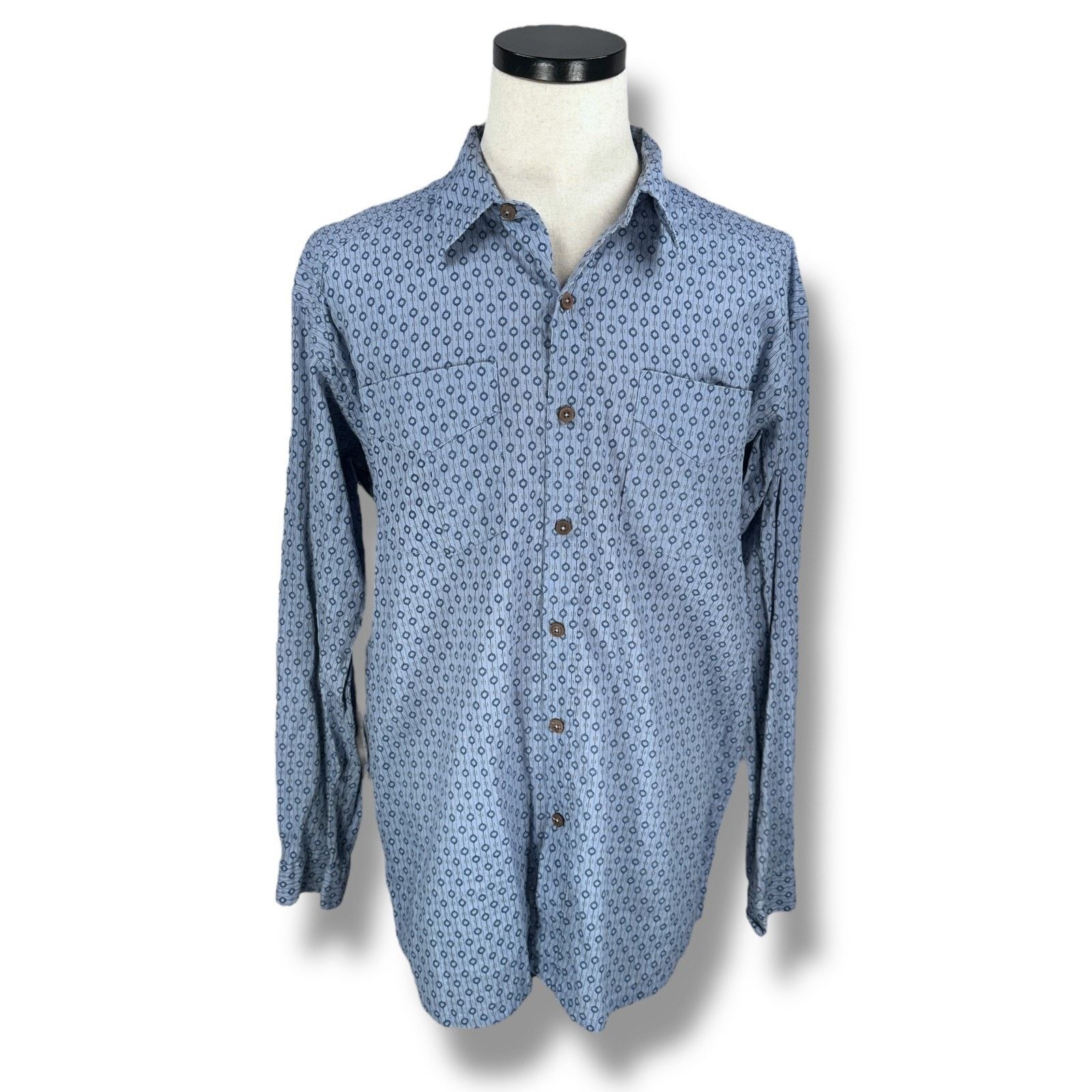 Patagonia VTG Patagonia Shemp Shirt Men’s L Blue Geometric Hemp Cotton Size US L / EU 52-54 / 3 - 1 Thumbnail