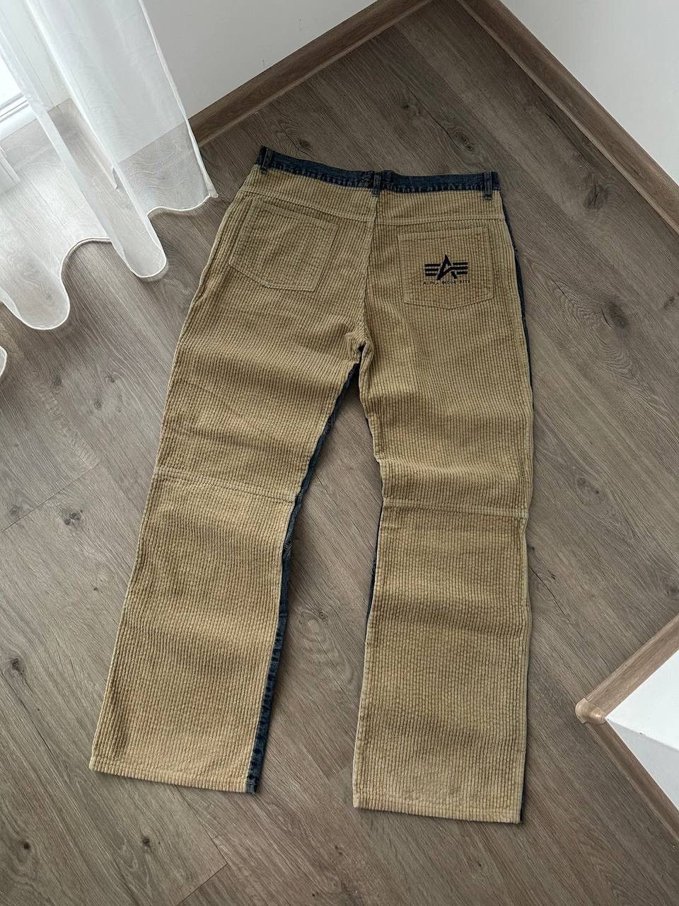Alpha Industries × Vintage Vintage Alpha Industries Velvet Denim Baggy Big Logo Pants Size US 34 / EU 50 - 5 Thumbnail