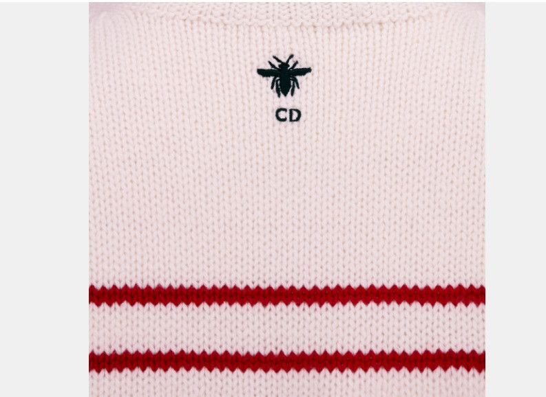 Dior o1w1db11124 Sleeveless Sweater in Red & White Size L / US 10 / IT 46 - 3 Thumbnail