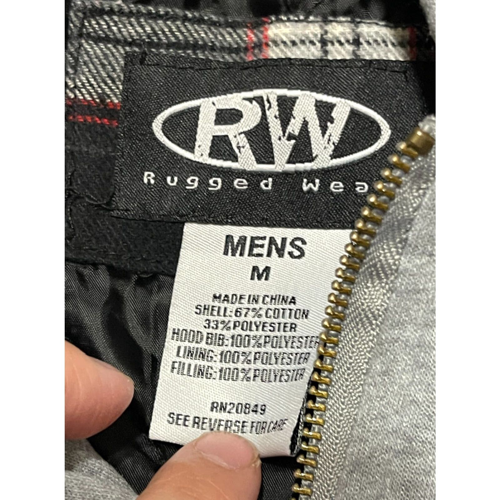 Vintage Rugged Wear Hoodie Mens Size M Plaid Full Zip Black White Gray Red Pattern Classic Size US M / EU 48-50 / 2 - 7 Thumbnail