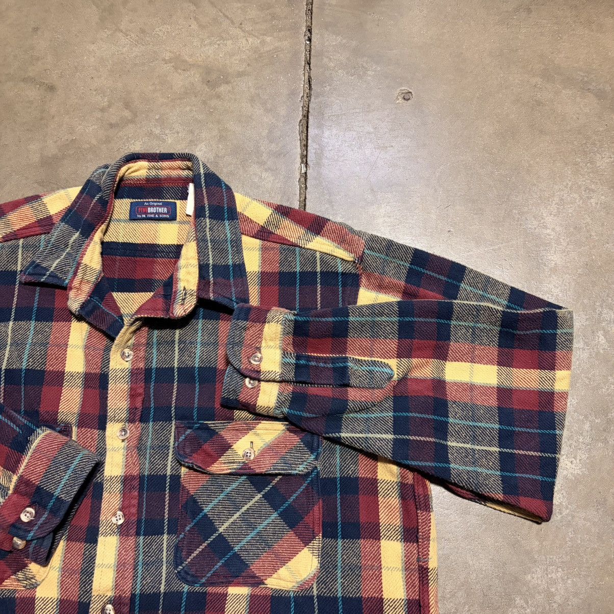 FiveBrother Vintage Five Brother Plaid Flannel Shirt Button Up Workwear Size US XL / EU 56 / 4 - 5 Thumbnail