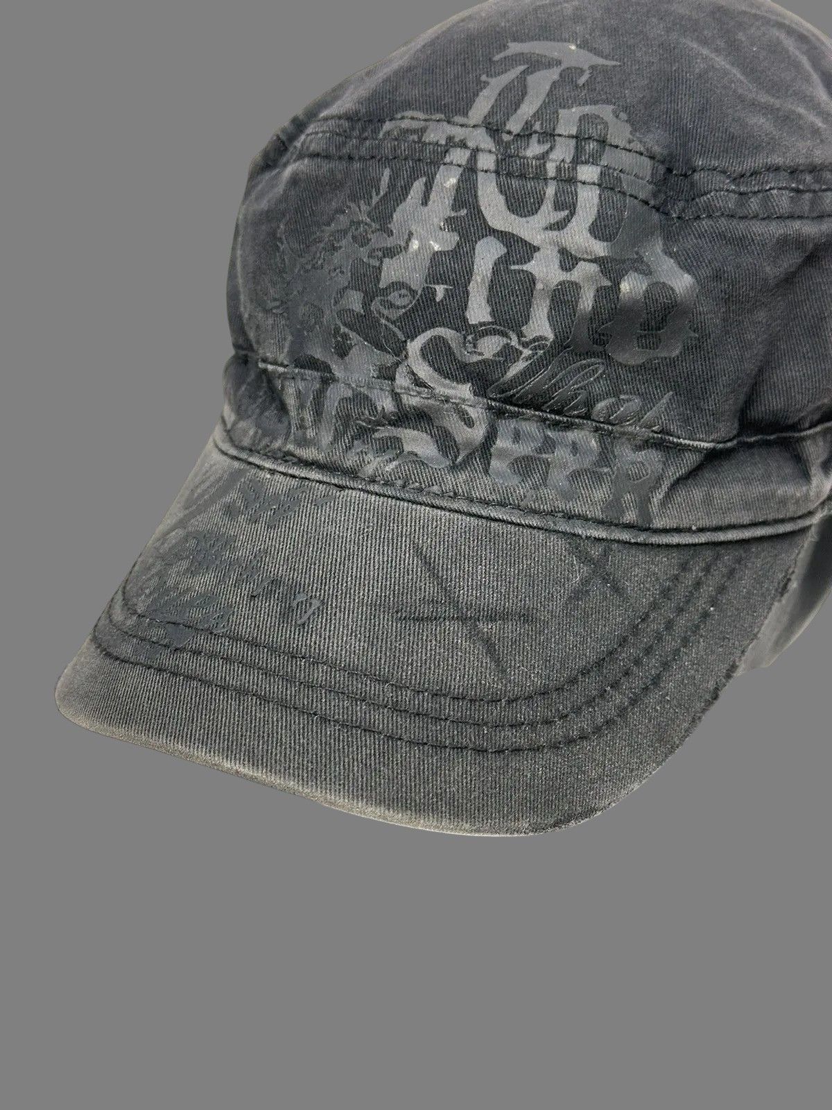 If Six Was Nine Retro Black Gothic Cap Military Design Vintage Y2K Size ONE SIZE - 9 Thumbnail