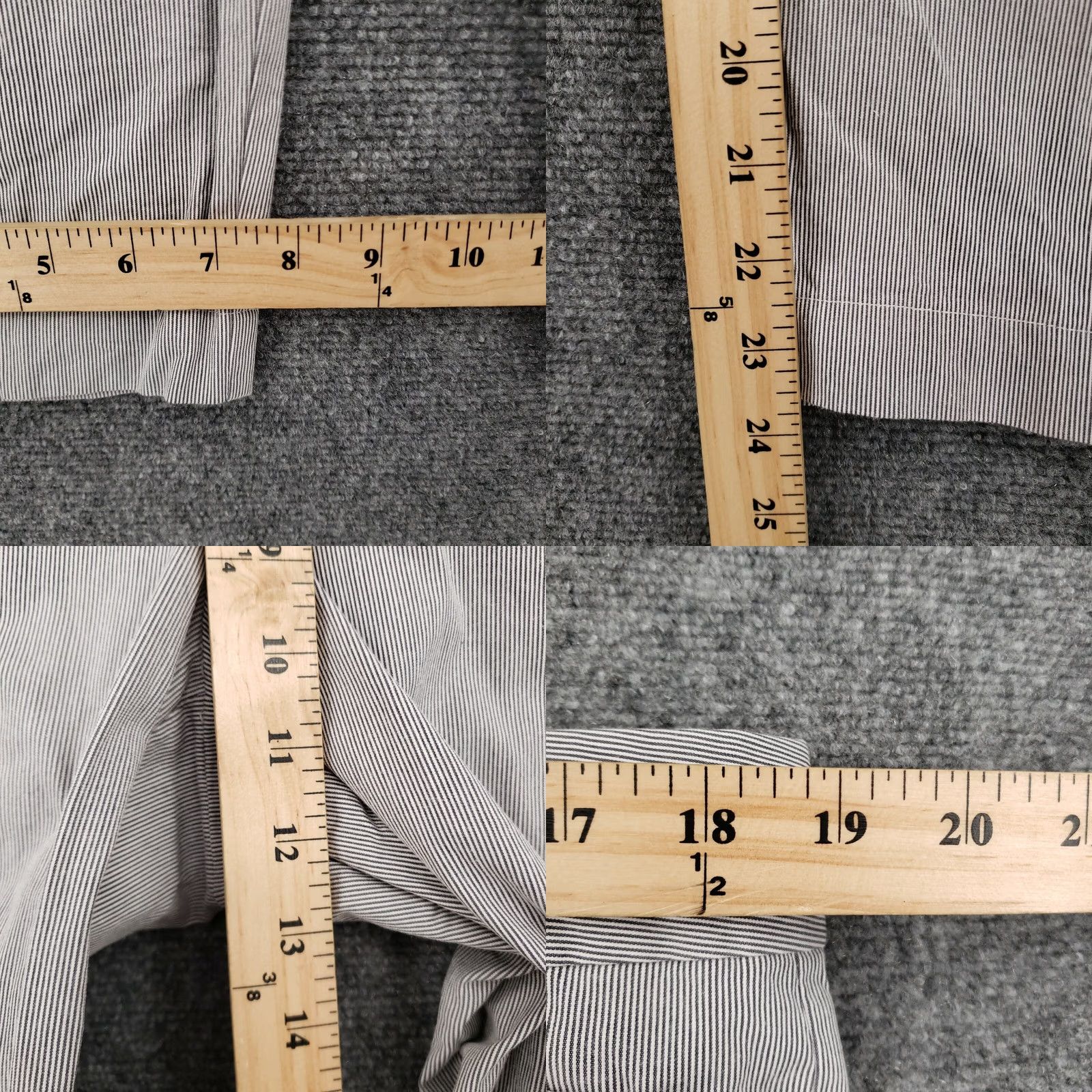 Ann Taylor Ann Taylor Loft Pants Women's 14 Gray Striped Flat Front Crop Mid Rise Casual Cropped Straight NY Size 36" / US 14 / IT 50 - 8 Thumbnail