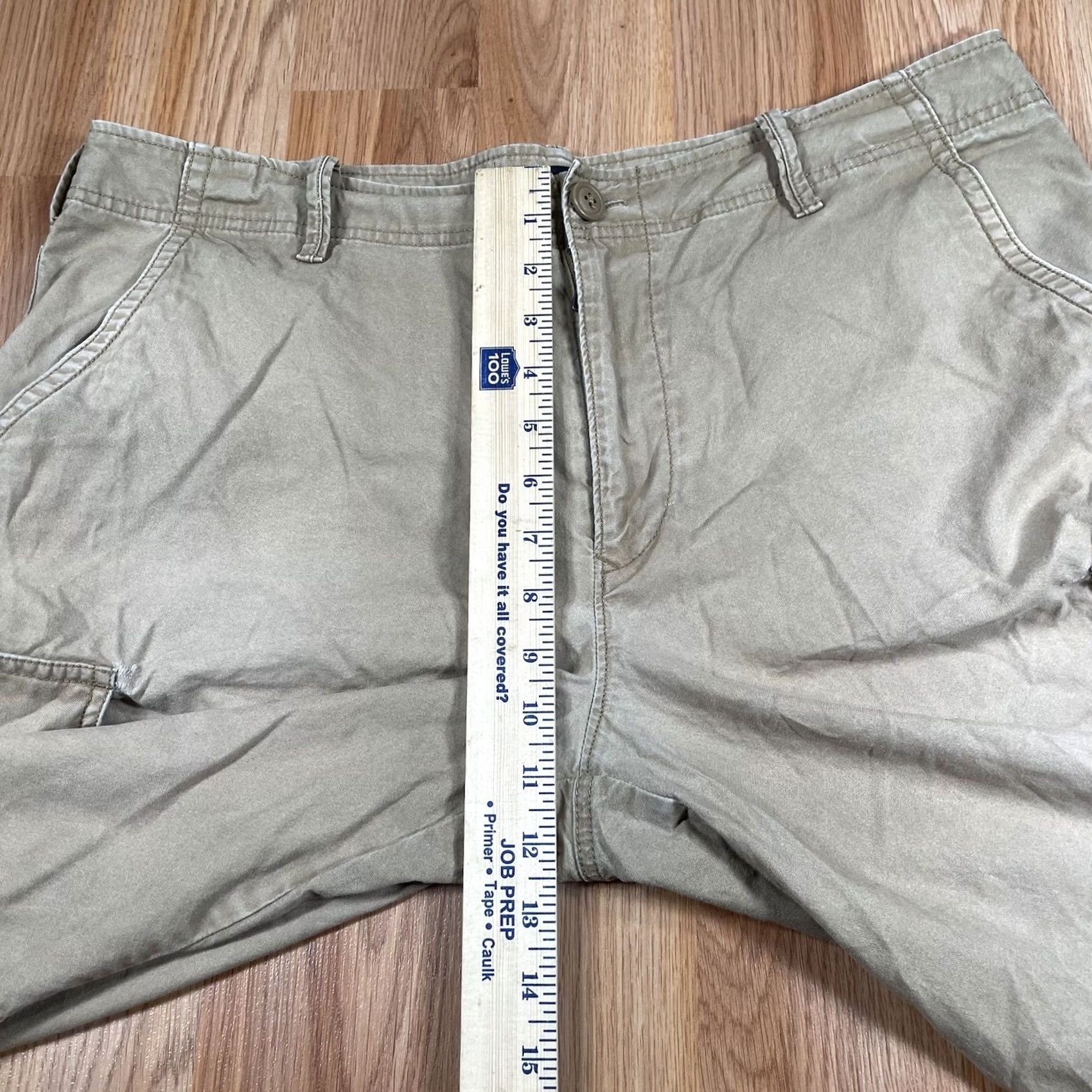Express Express Cargo Shorts Mens Size 34 Beige Khaki Cargo Pocket Flat Front Utility Cotton Canvas Summer 34 Mens Beige Clothing Size US 34 / EU 50 - 5 Thumbnail