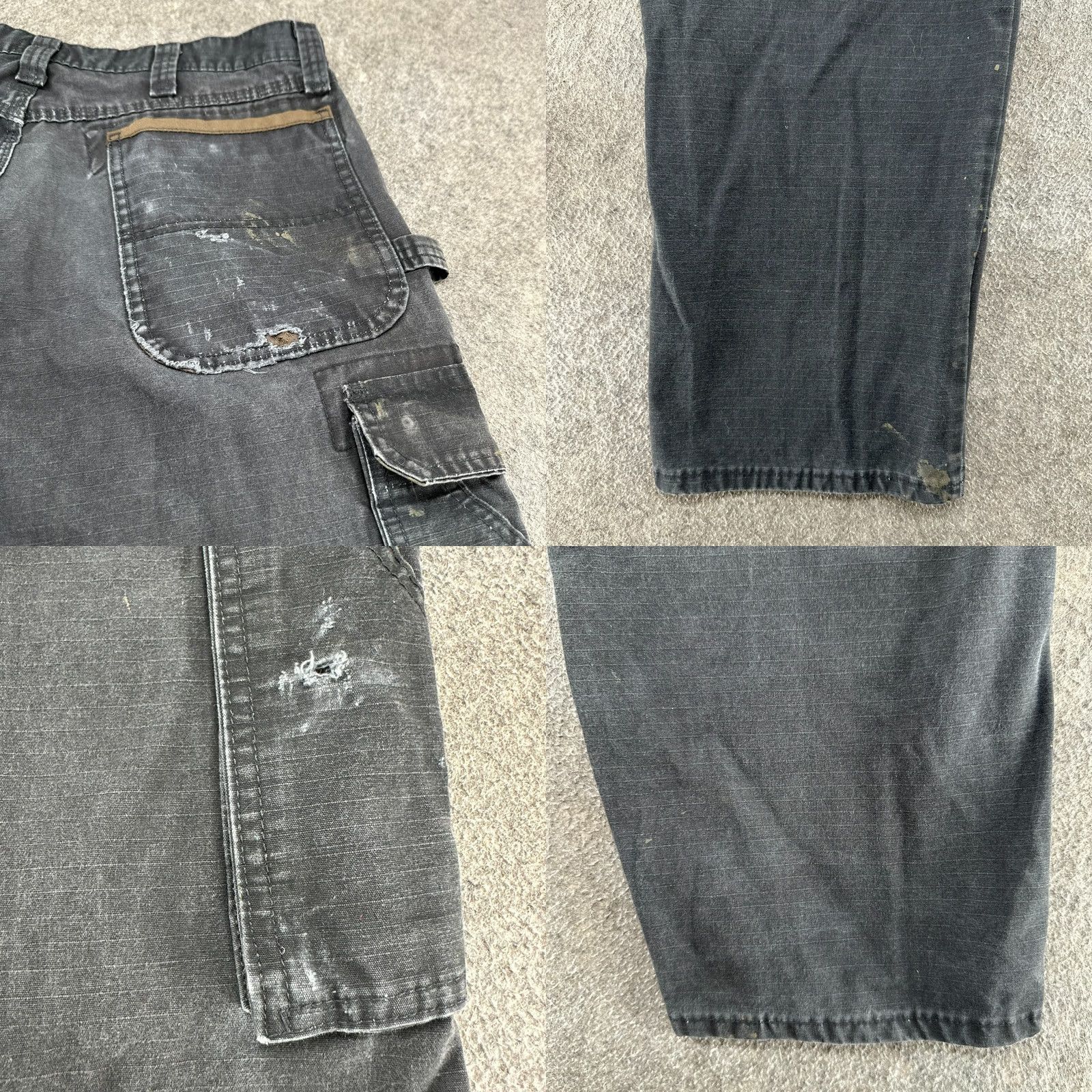 Wrangler Wrangler Pants Mens 34x30 Black Cargo Carpenter Workwear Cotton Distressed Y2K Cargo Straight 90s Mens Size US 34 / EU 50 - 9 Thumbnail