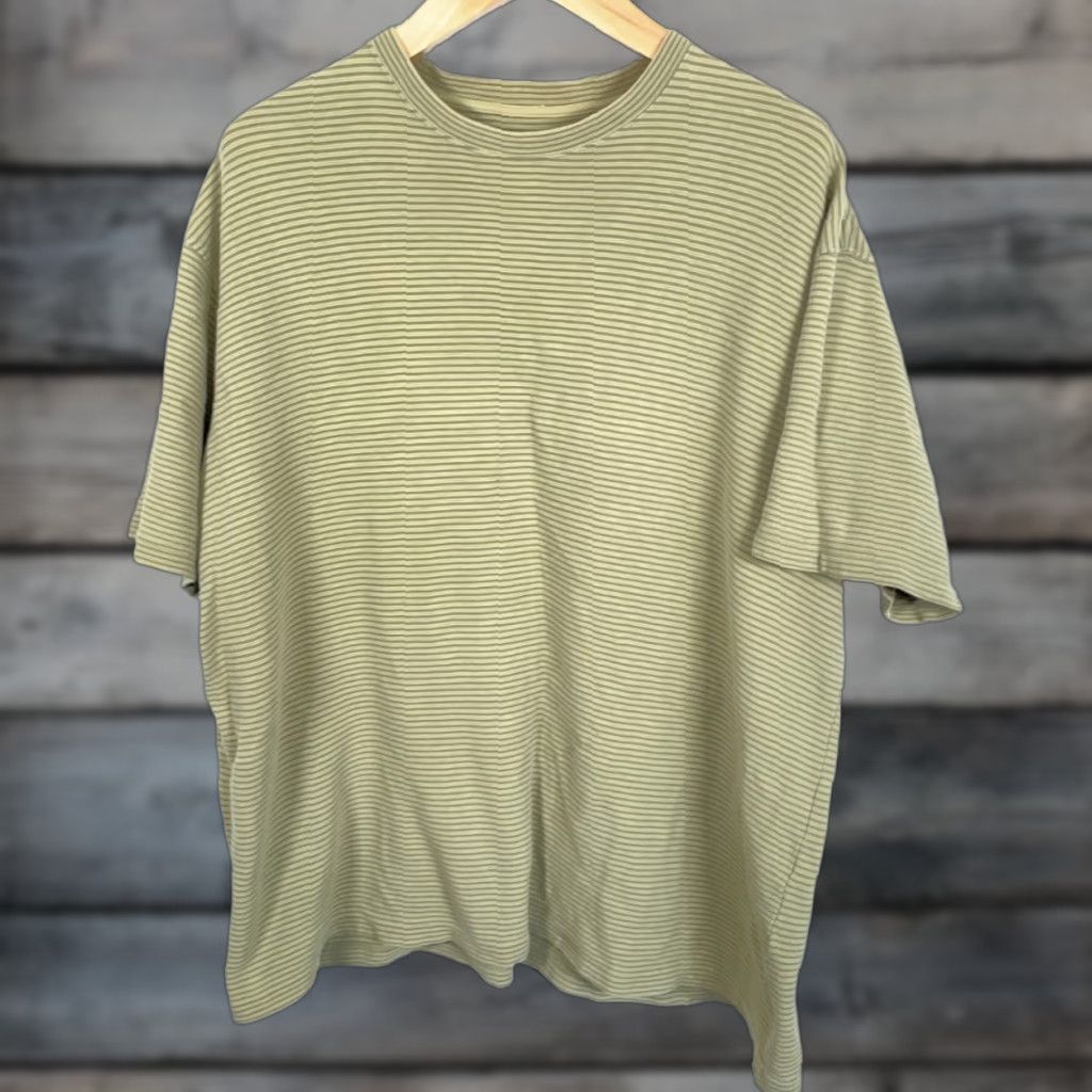 Vintage VINTAGE Breakwater T-Shirt Shirt Men XL Green Oversized 90s Striped Textured Pattern Crew Neck Short Sleeve Cotton Size US XL / EU 56 / 4 - 1 Thumbnail