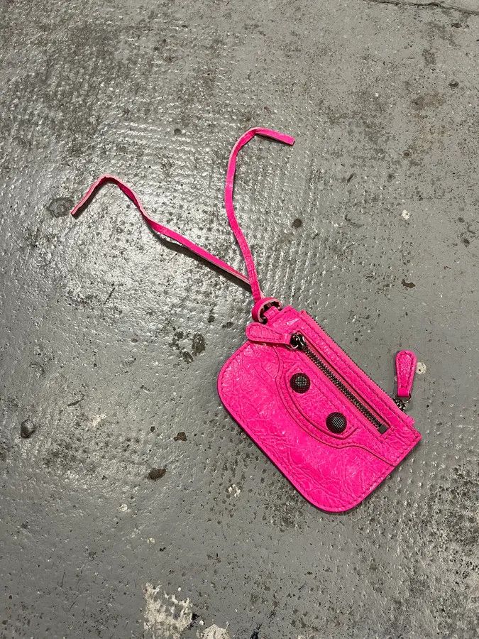 Balenciaga Balenciaga City Pink Cracked Leather Wallet Size ONE SIZE - 4 Thumbnail