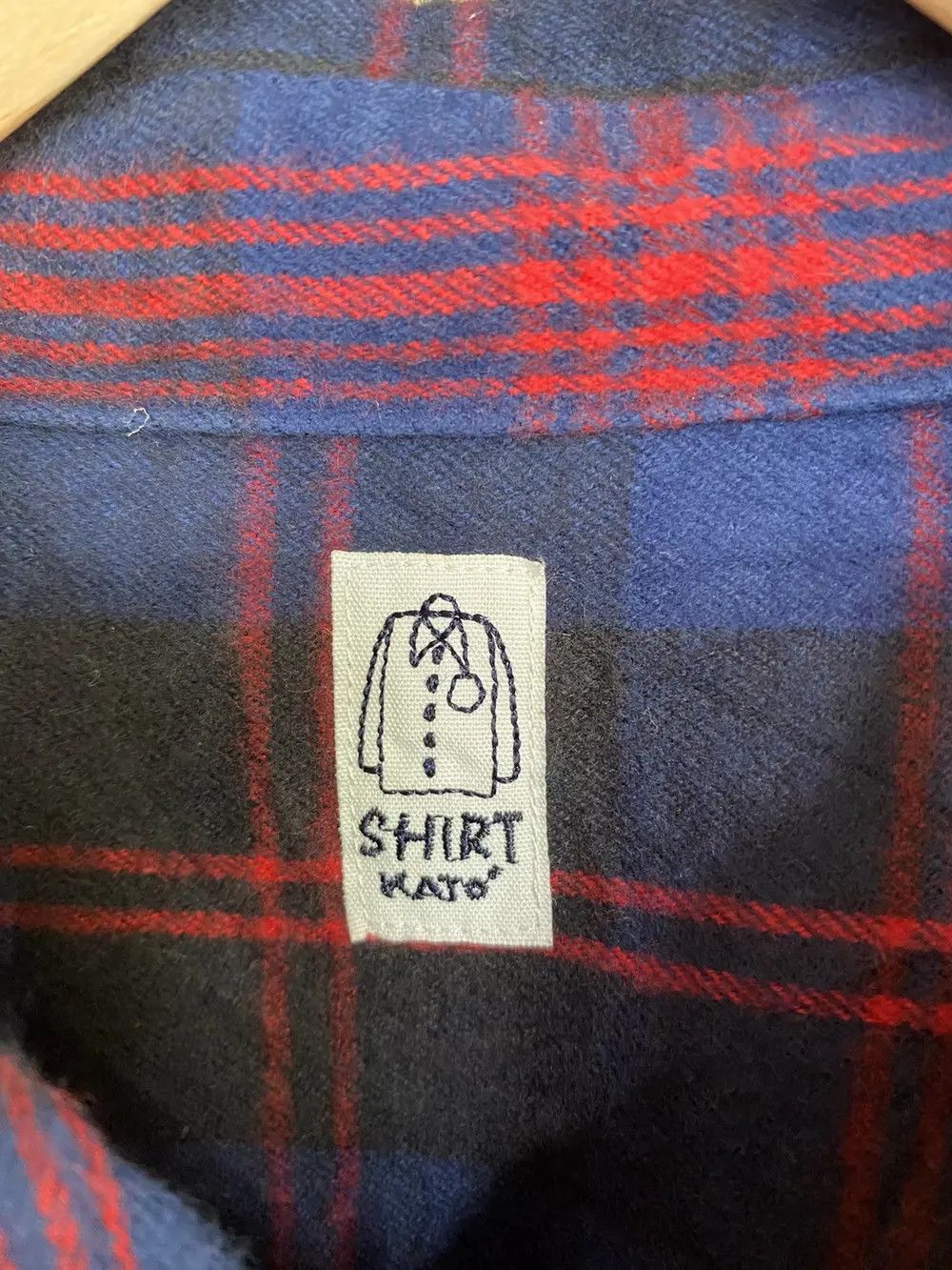 Hiroshi Kato Japanese Brand Kato Small Logo Plaid Tartan Flannel Shirt Size US M / EU 48-50 / 2 - 5 Thumbnail