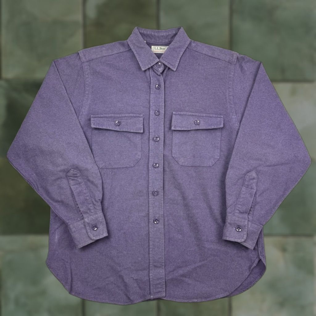 Vintage VINTAGE L.L. Bean Chamois Shirt Womens 12 Button-Up Long Sleeve Collared Purple 100% Cotton USA Outdoor Classic 90s Boys? Size XL / US 12-14 / IT 48-50 - 1 Thumbnail