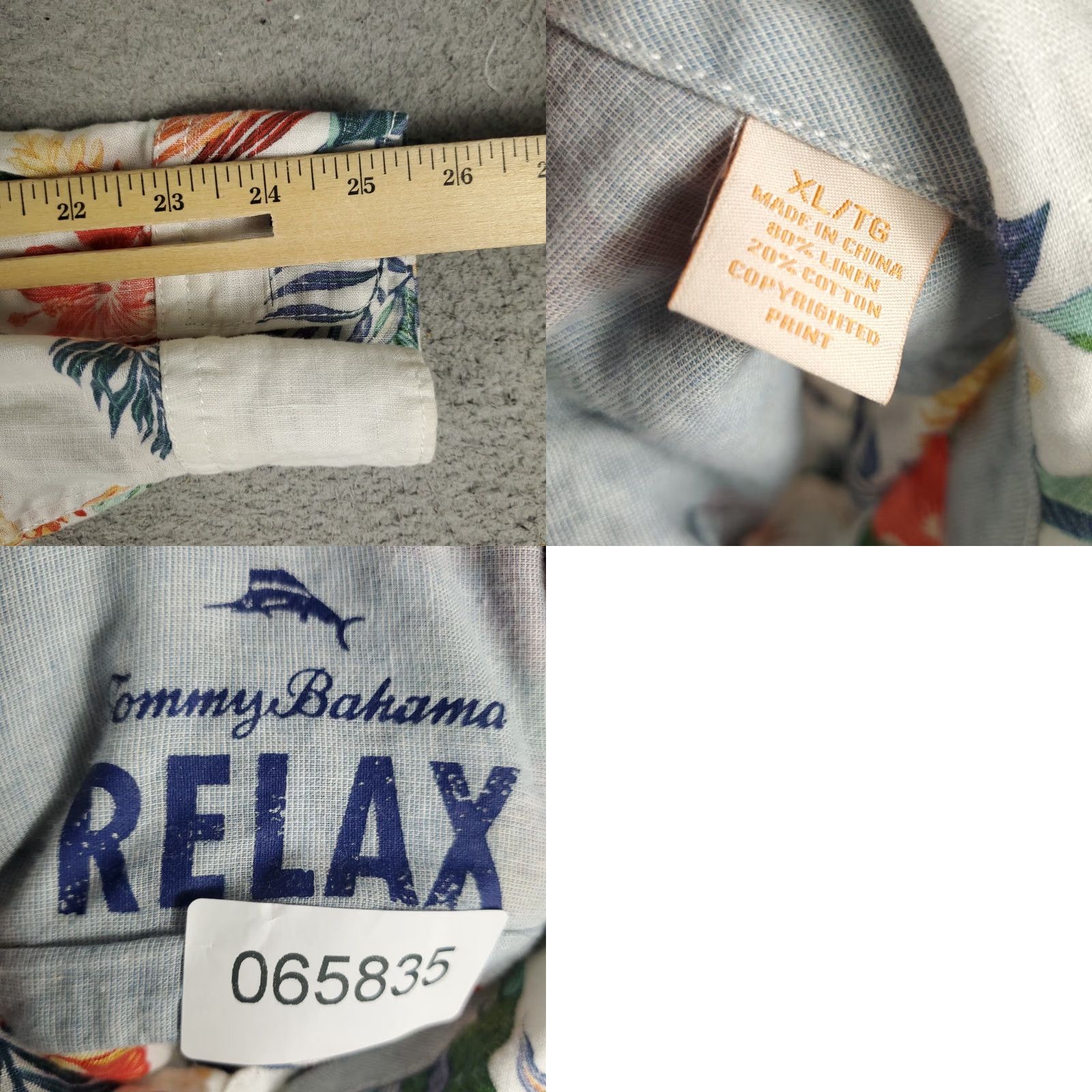 Tommy Bahama Tommy Bahama Shirt Mens XL White Floral Linen Cotton Button Up Long Sleeve Size US XL / EU 56 / 4 - 8 Thumbnail