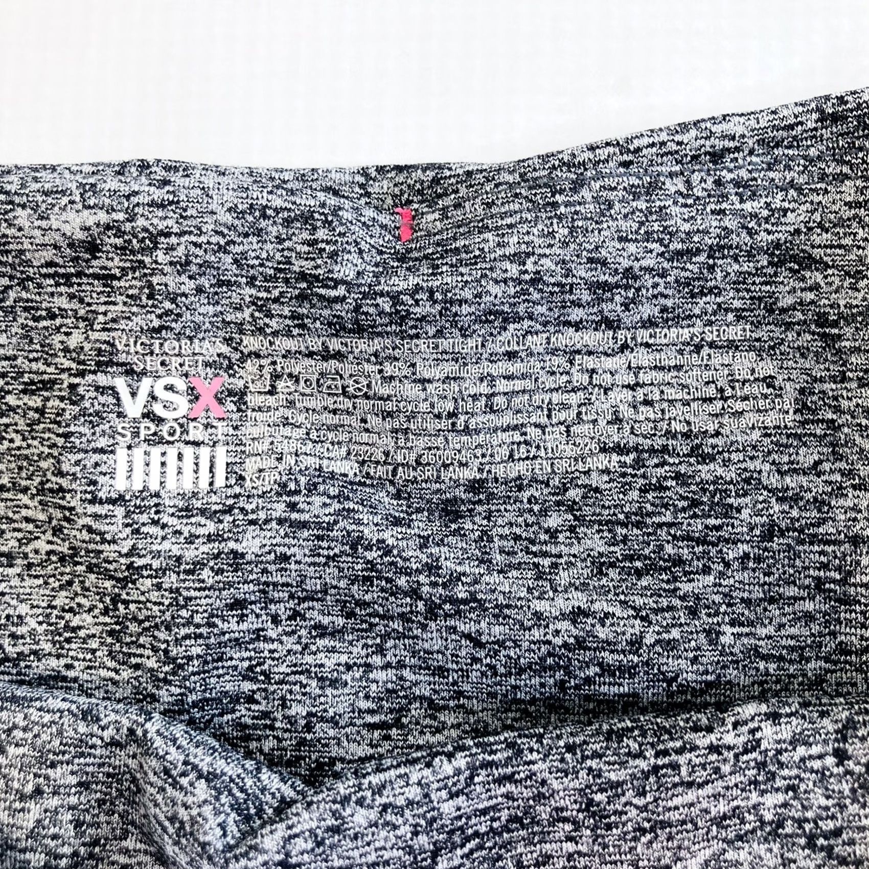 Victoria's Secret Victoria's Secret Sport VSX Knockout Tights Leggings Womens XS Heathered Gray Striped 7/8 Moisture Wicking Pockets Compression Athletic Activewear Size ONE SIZE - 6 Thumbnail