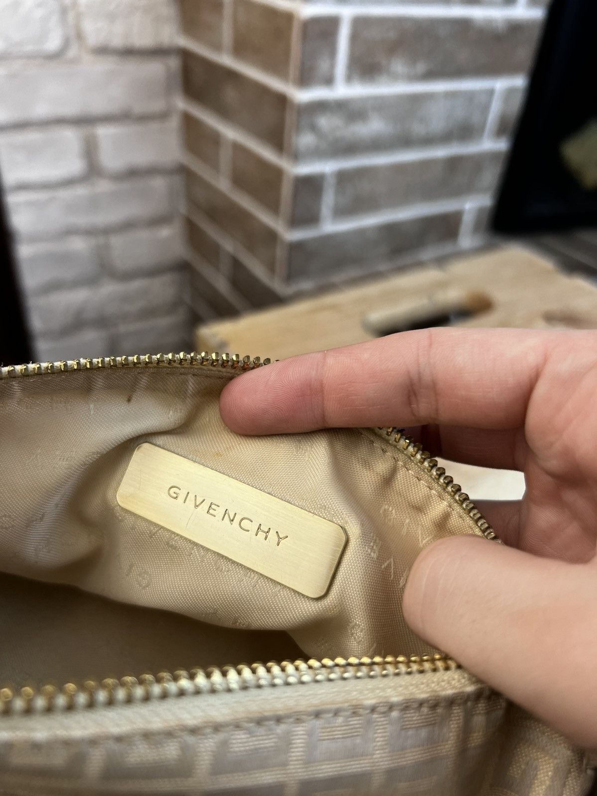 Givenchy Givenchy Cloth Gold Beige Pattern Mini Handbag Size ONE SIZE - 12 Thumbnail