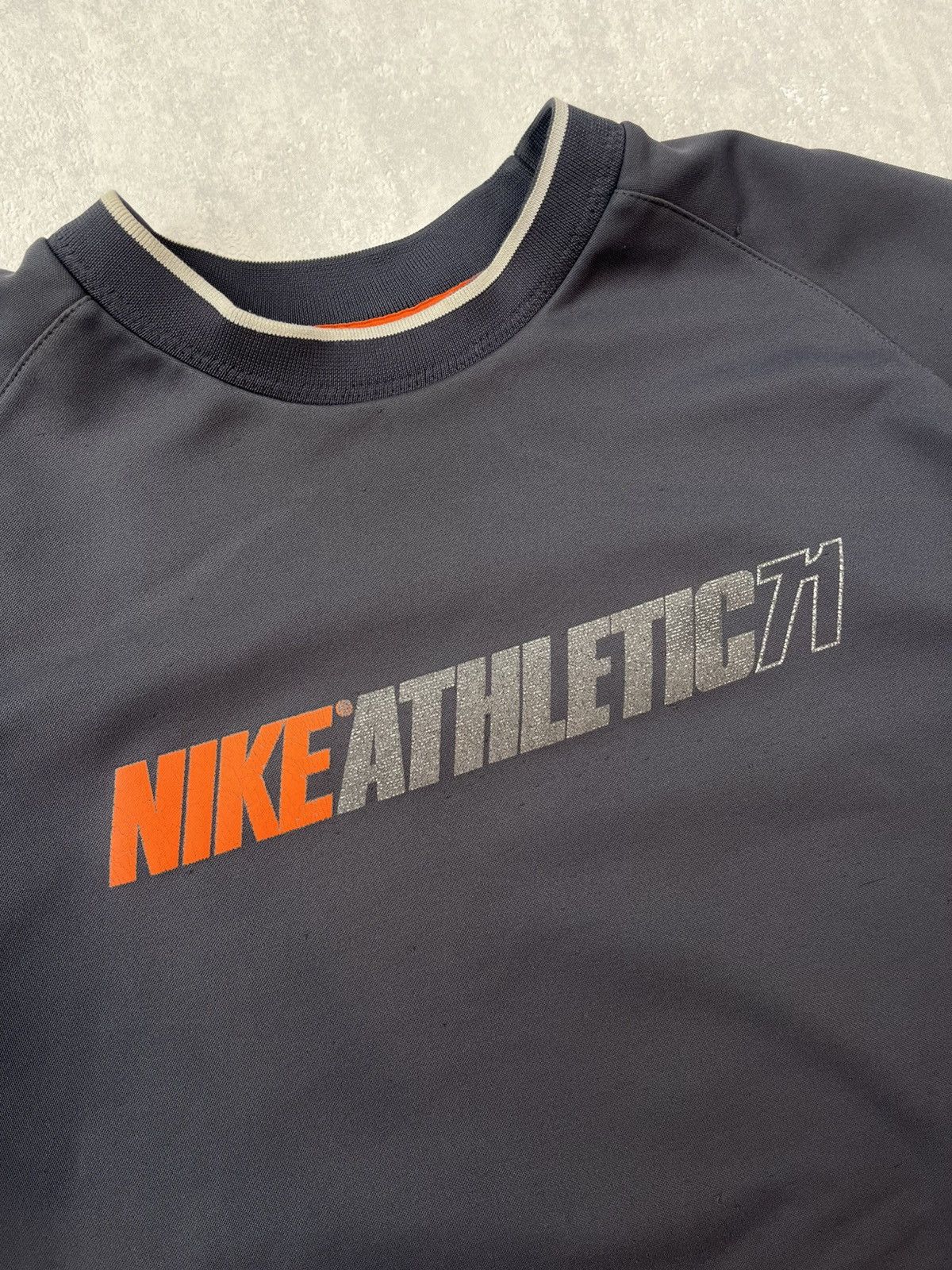 Nike × Vintage 90’s NIKE ATHLETIC RETRO SPELLOUT LOGO CREWNECK RARE SWOOSH Size US XL / EU 56 / 4 - 2 Thumbnail
