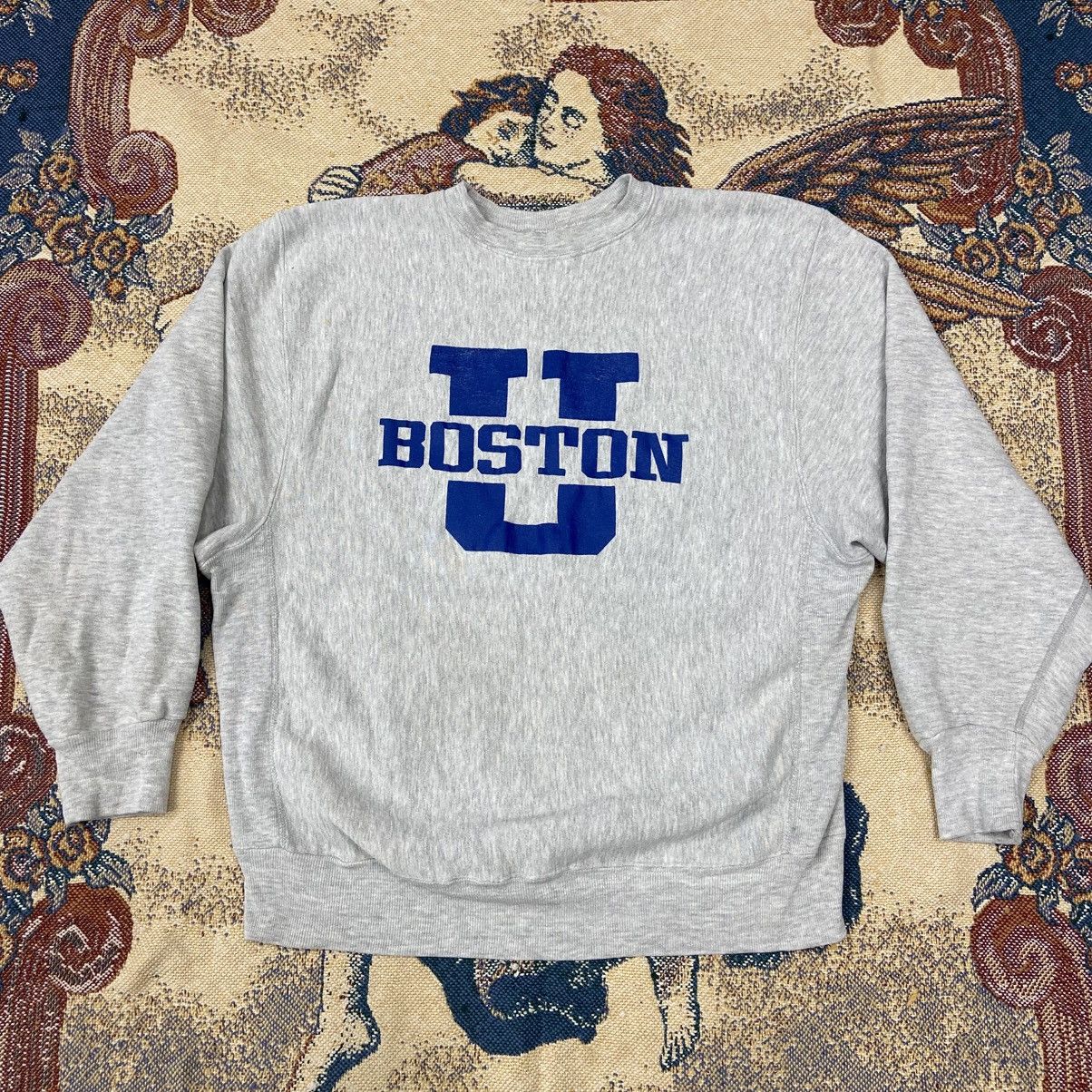 Vintage Vintage Boston University Reverse Weave Sweatshirt Size US XL / EU 56 / 4 - 1 Thumbnail