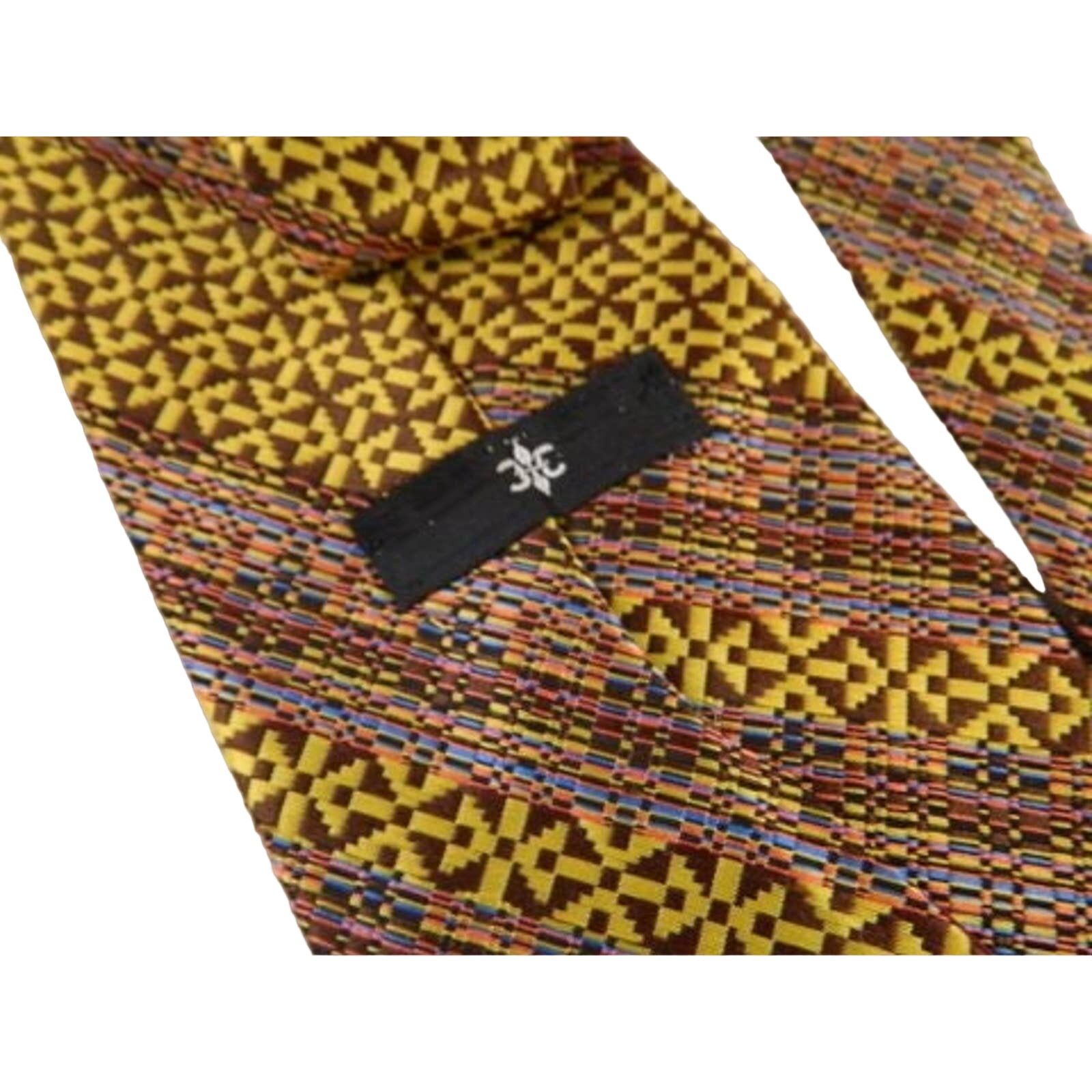 Vintage Vintage Wide Tie, Maroon, Tan Brown Patterned Necktie Size ONE SIZE - 4 Thumbnail