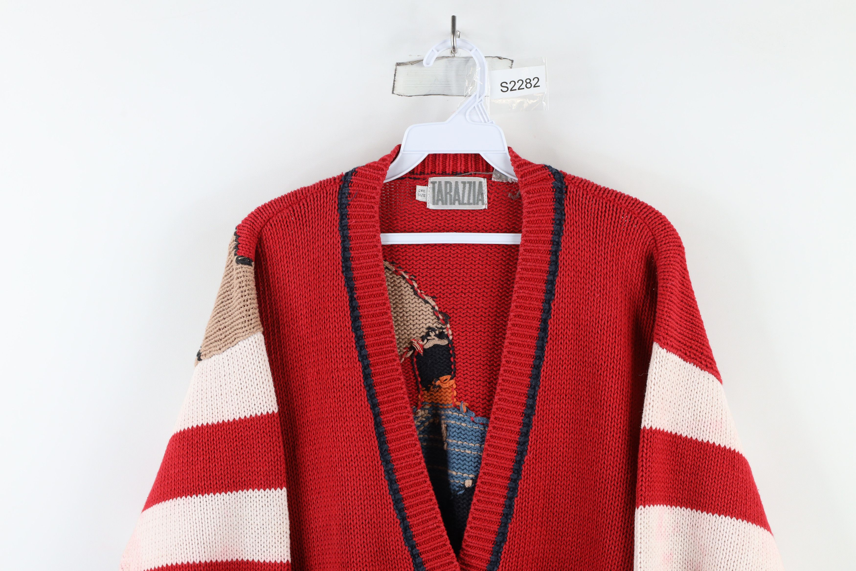 Vintage Vintage 90s Streetwear All Over Print Knit Cardigan Sweater Size ONE SIZE - 2 Thumbnail