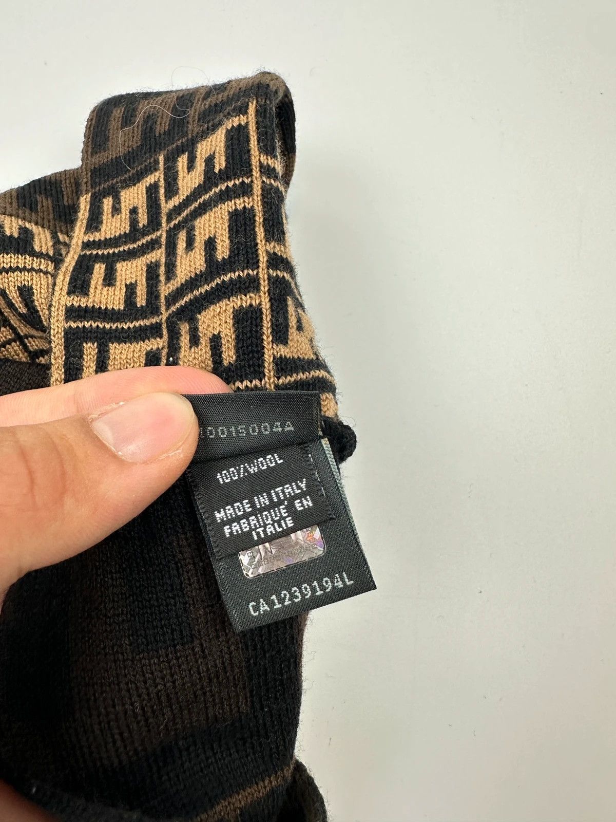 Fendi Fendi FF Zucca Monogram Beige Brown Wool Beanie Size ONE SIZE - 5 Thumbnail