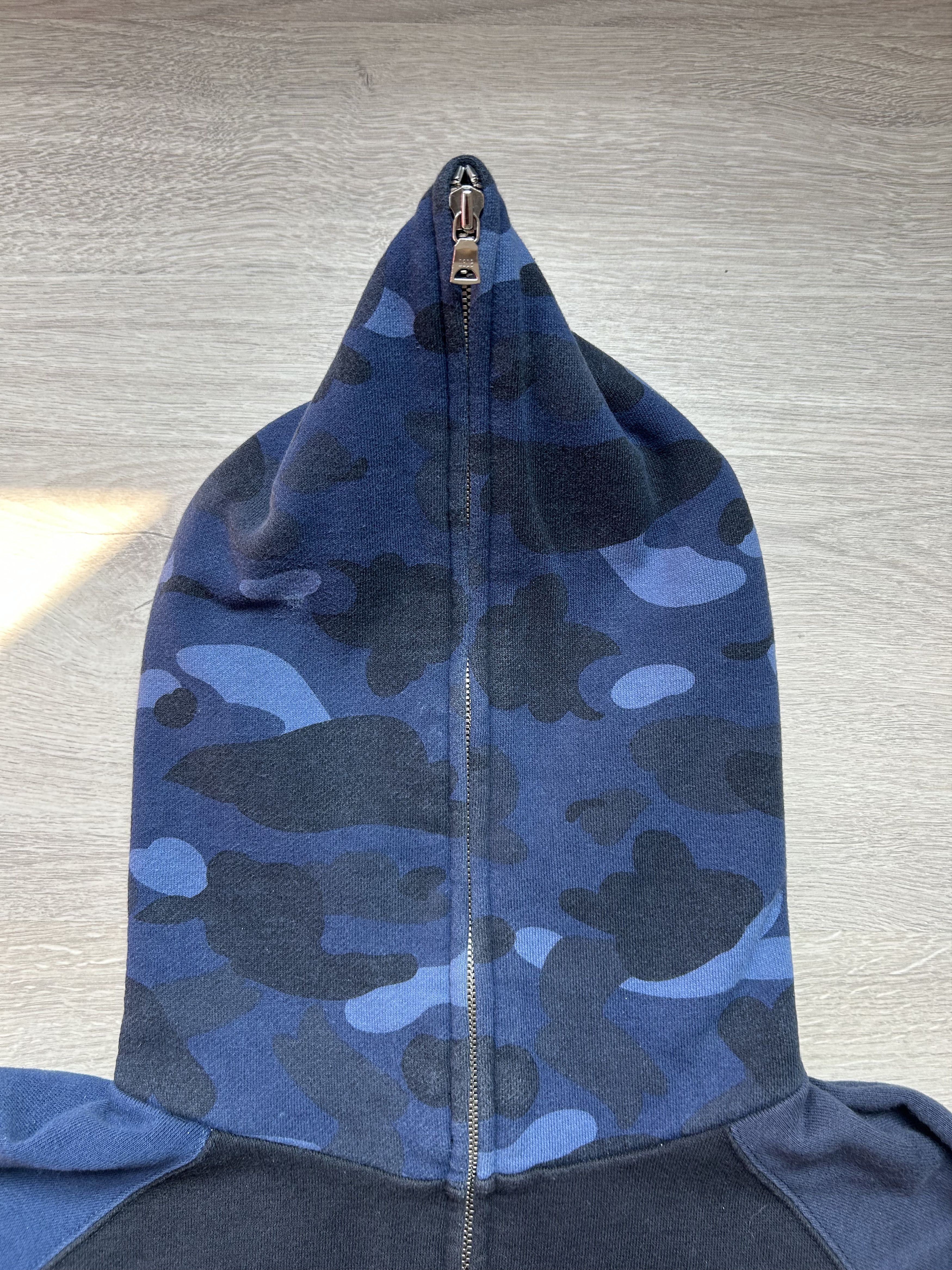 Bape 2004 Bape OG Blue Camo Spellout Full Zip Hoodie [Size M] Size US M / EU 48-50 / 2 - 3 Thumbnail