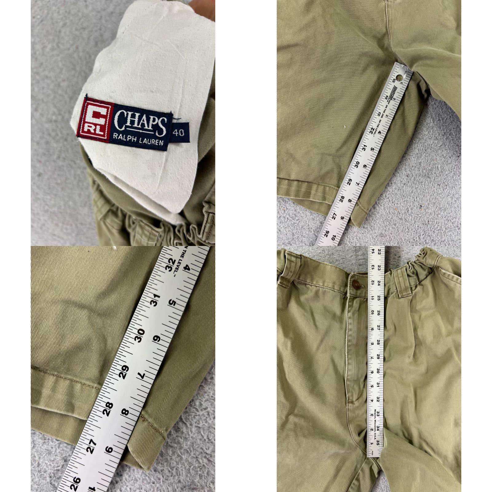 Chaps Chaps Ralph Lauren Shorts Men 40 Beige Khaki Canvas Cargo Cotton Elastic 40x9 - Vintage: No - Regular Fit - Cargo Shorts - Beige - Cotton - Men - 40 Size US 40 / EU 56 - 8 Thumbnail