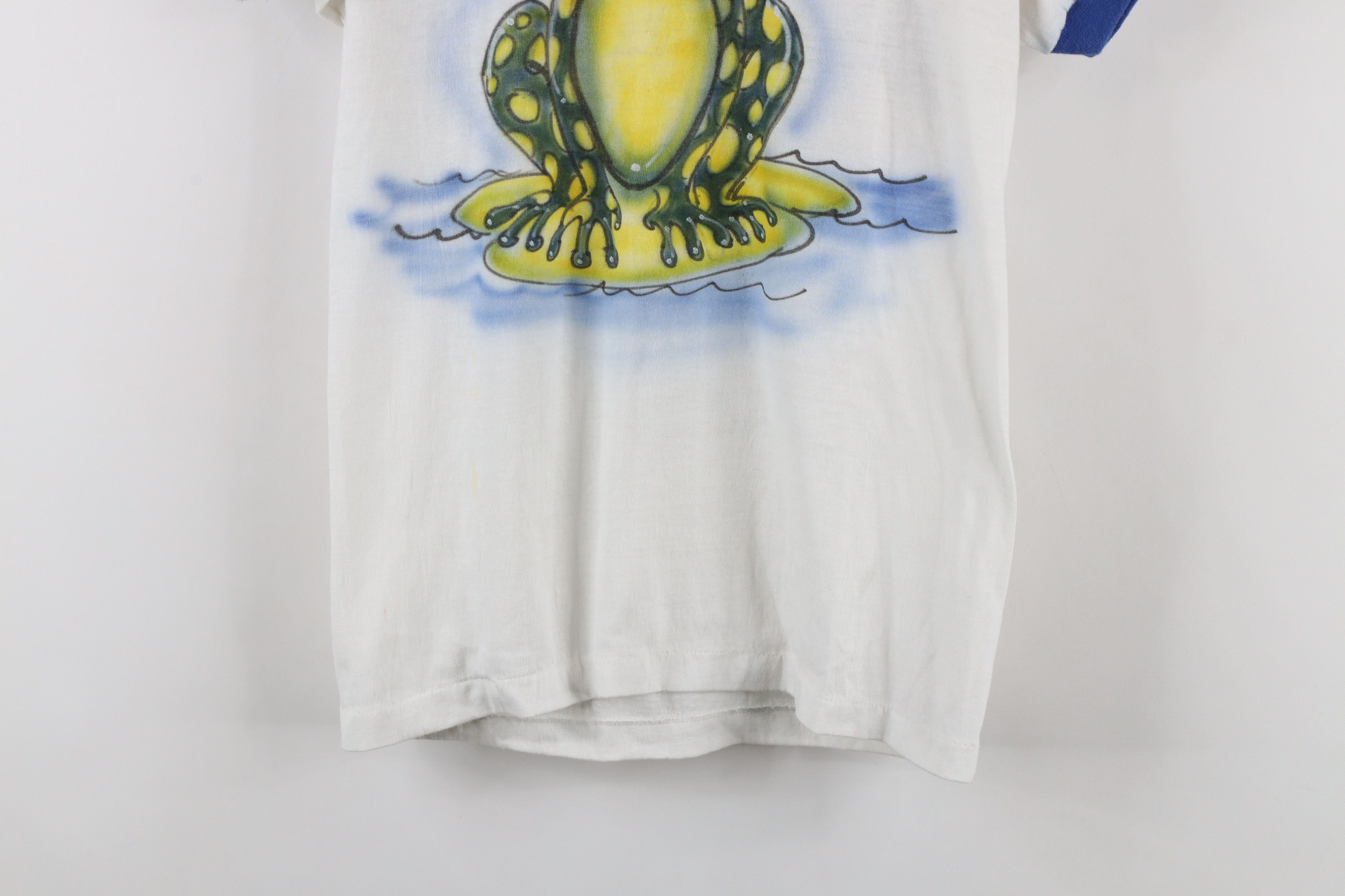 Vintage Vintage 70s Streetwear Toad Airbrushed Ringer T-Shirt USA Size S / US 4 / IT 40 - 3 Thumbnail