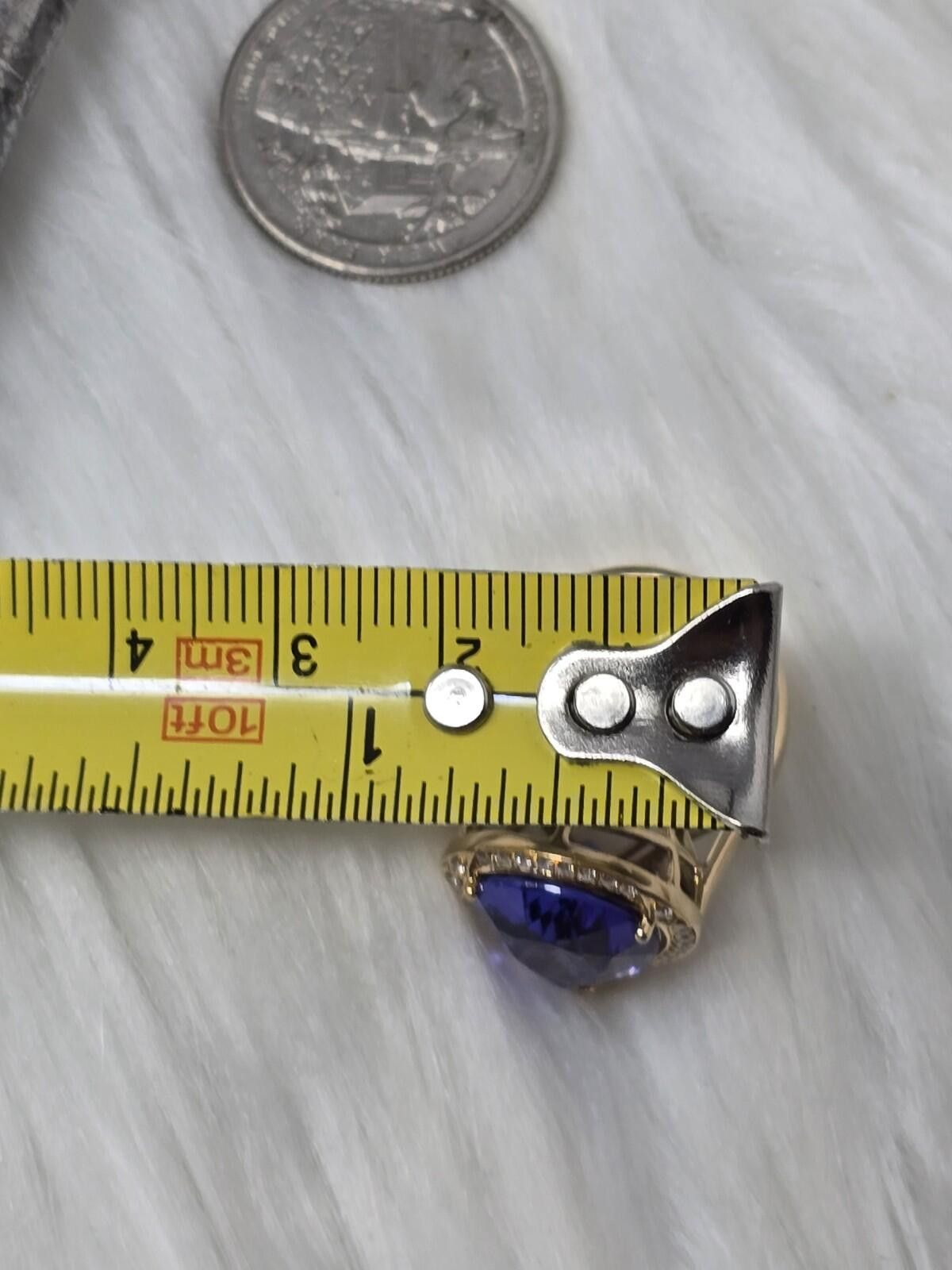 Other 18k Gold 11.36ct Vivid Pear Tanzanite Diamond Halo Ring Size ONE SIZE - 7 Thumbnail