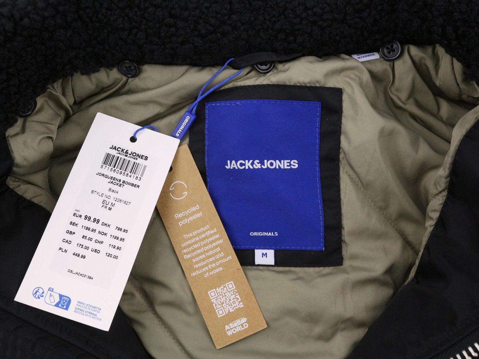 Jack & Jones JORQUEENS BOMBER M Black Oversized Padded Zip 88019 Size US M / EU 48-50 / 2 - 12 Thumbnail