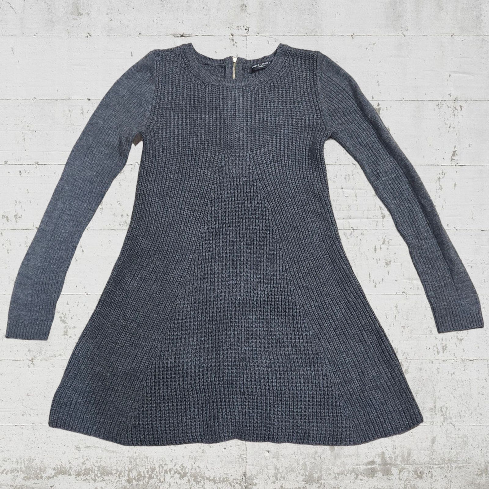 Other Gray Knit Crewneck Mini Flared Sweater Dress Size Small Size S / US 4 / IT 40 - 2 Thumbnail