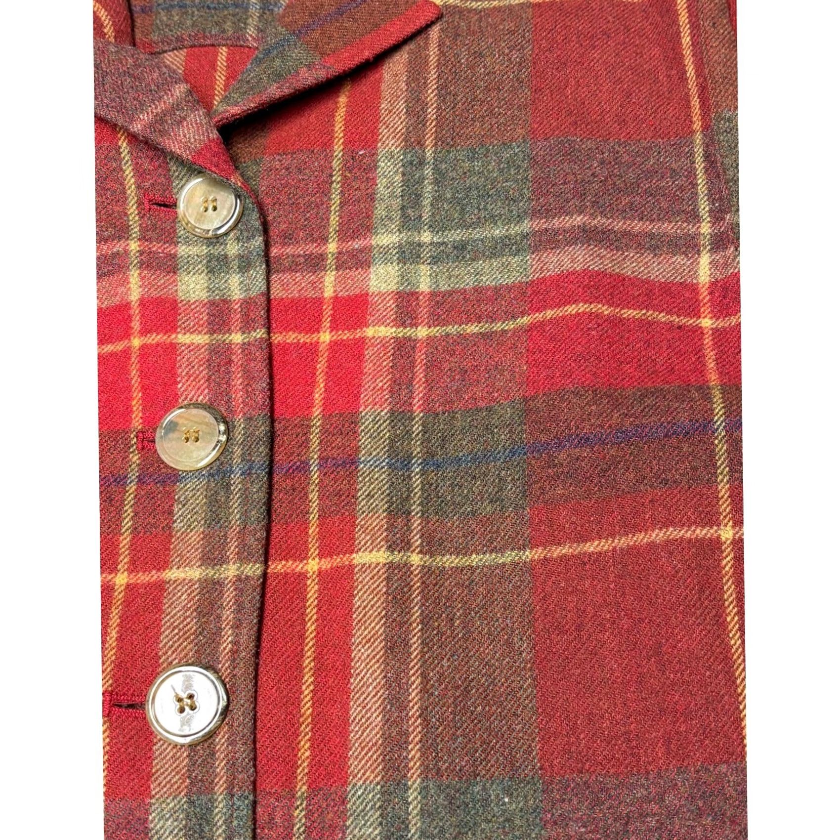 Pendleton VINTAGE Pendleton Jacket Wool Plaid Button Front Red Womens Large Mid-Length Wool Jacket Size L / US 10 / IT 46 - 2 Thumbnail