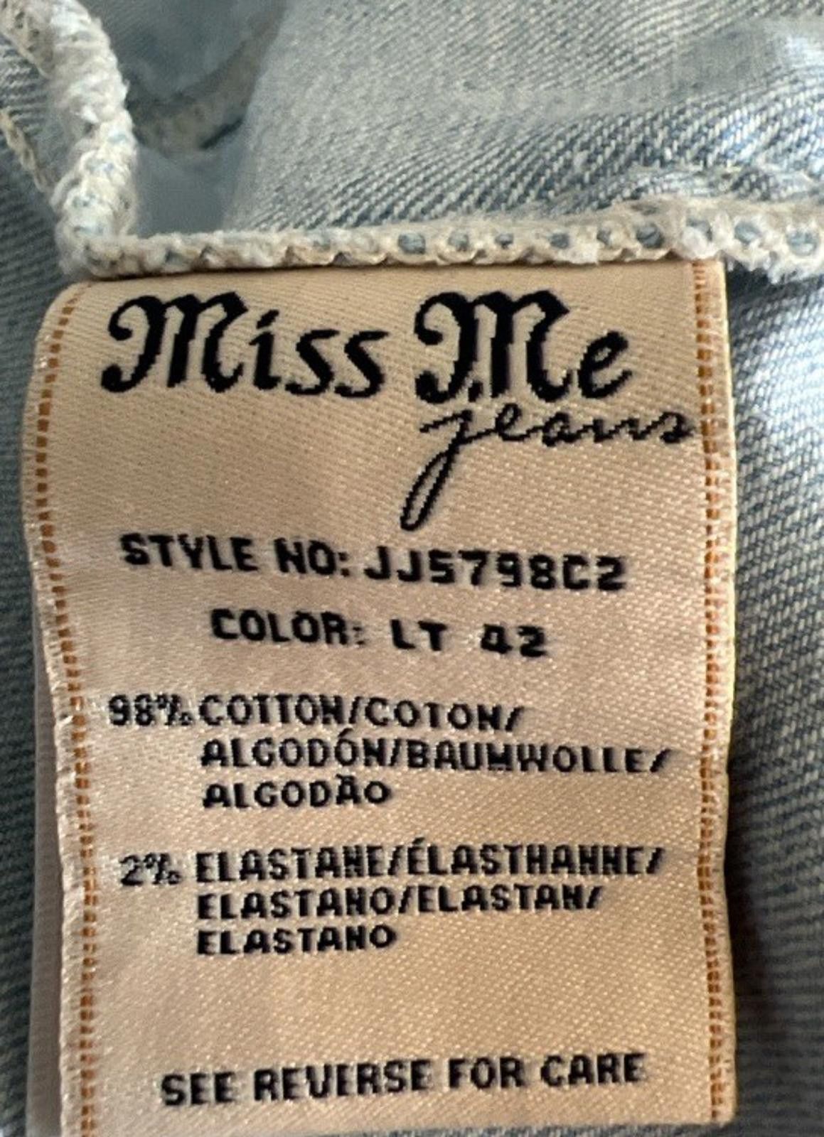 Designer Miss Me Denim Jacket Blue Jean Girls Small Lace Bling Size S / US 4 / IT 40 - 6 Thumbnail