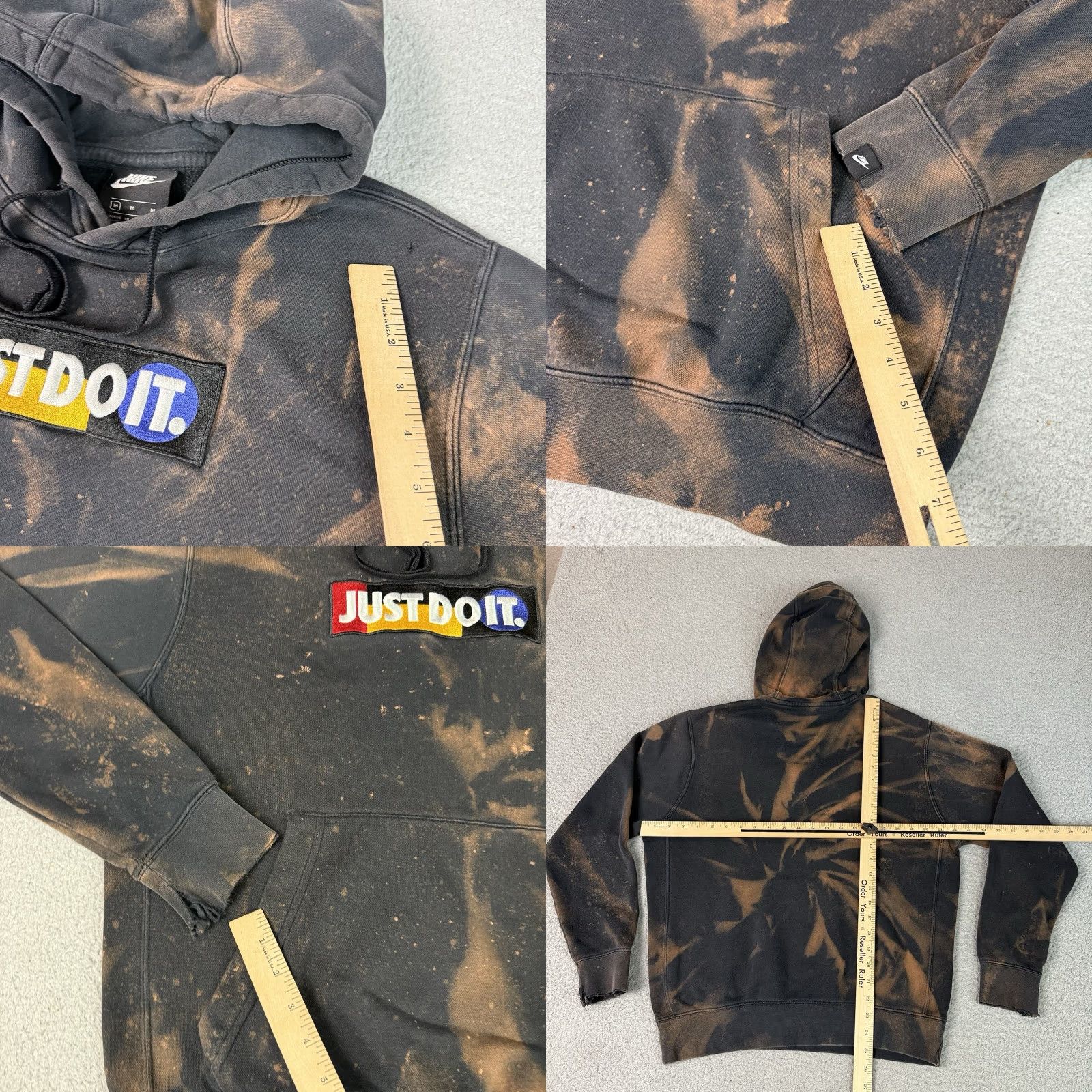 Nike VINTAGE Nike Hoodie Adult Medium Black Bleached Dyed Sweatshirt Grunge Skate Distressed Size US M / EU 48-50 / 2 - 8 Thumbnail