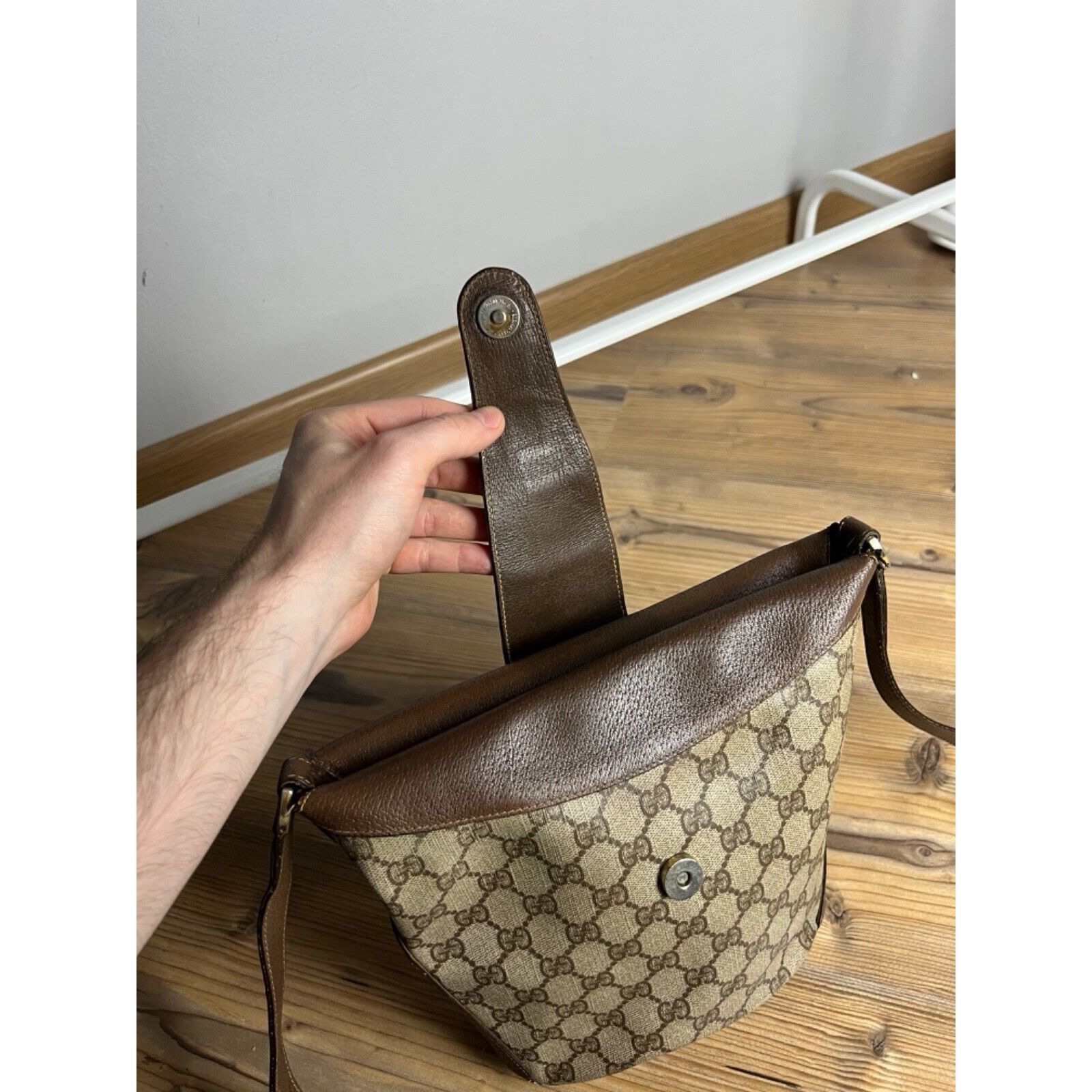 Gucci MINT! GUCCI Old GG Supreme Sherry Line Shoulder Bag Brown 40 Size ONE SIZE - 10 Thumbnail