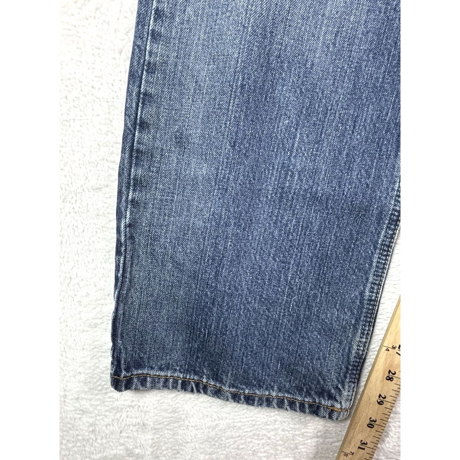 Ariat Ariat Jeans Regular 36x32 M4 Blue Distressed Bootcut Logo Embroidered Men Size US 36 / EU 52 - 4 Thumbnail