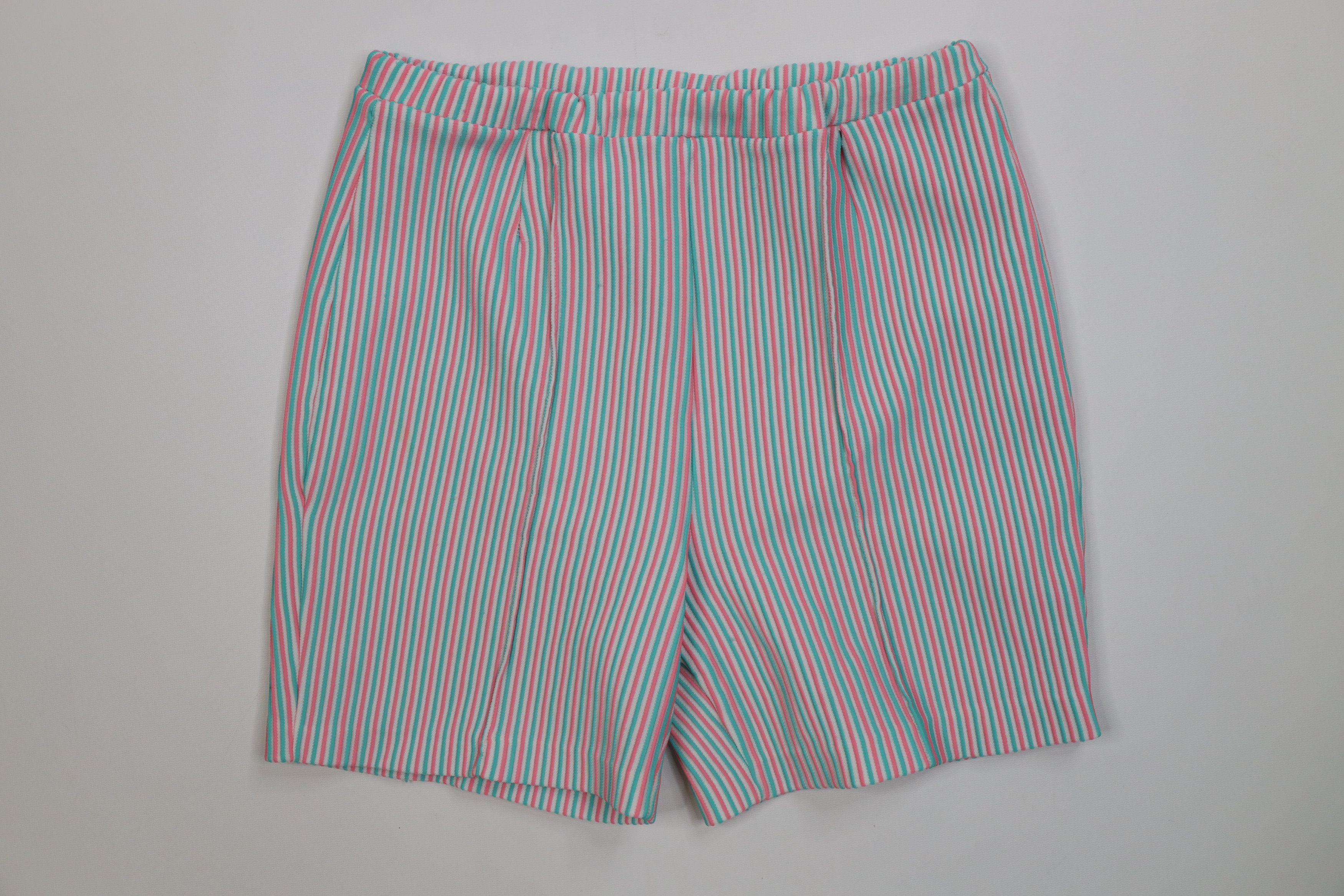 Vintage Vintage 50s Streetwear Knit Above Knee Beach Shorts USA Size 28" / US 6 / IT 42 - 1 Thumbnail