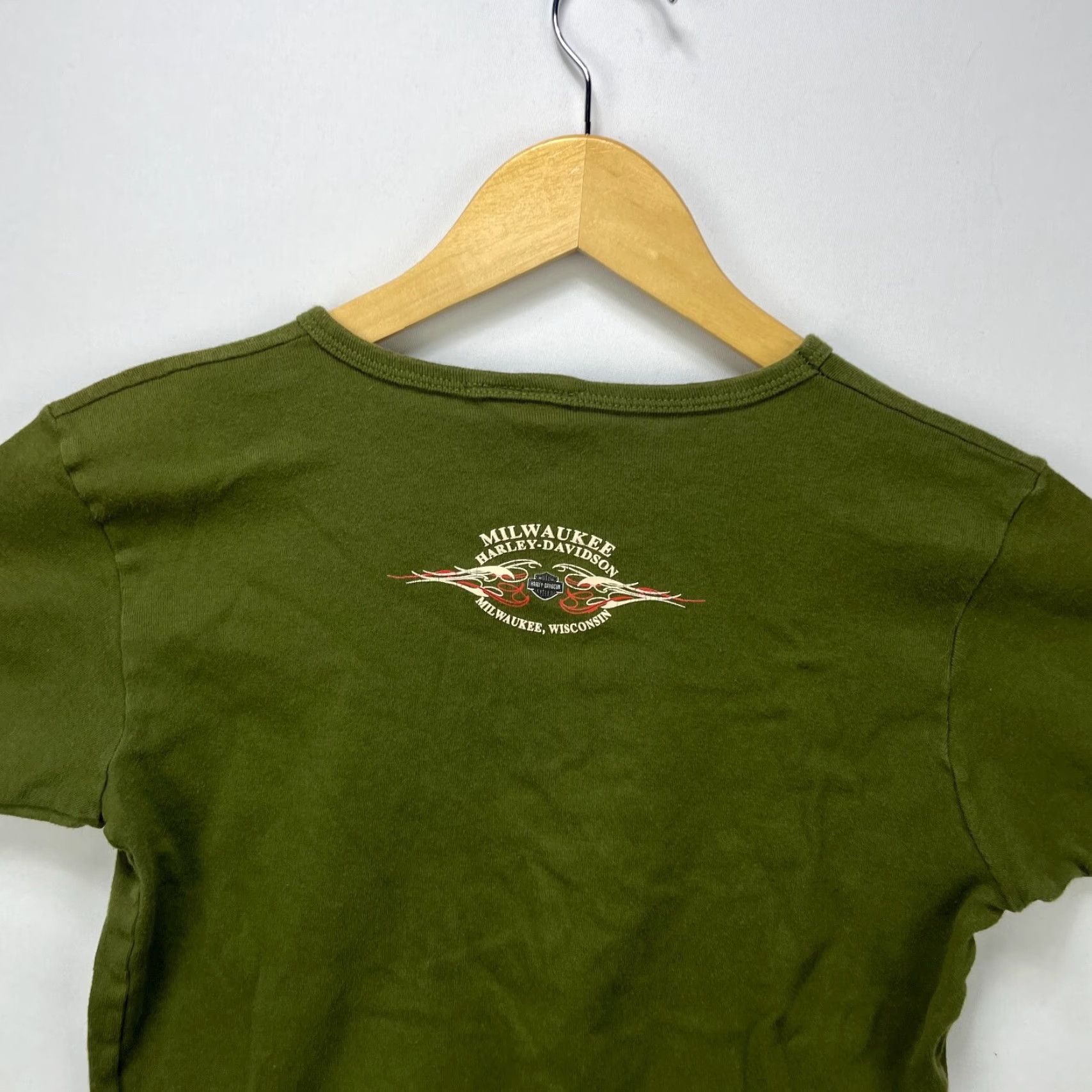 Harley Davidson VINTAGE Harley-Davidson T-Shirt Womens Large Y2K Slim Tight Fit Size L / US 10 / IT 46 - 7 Thumbnail