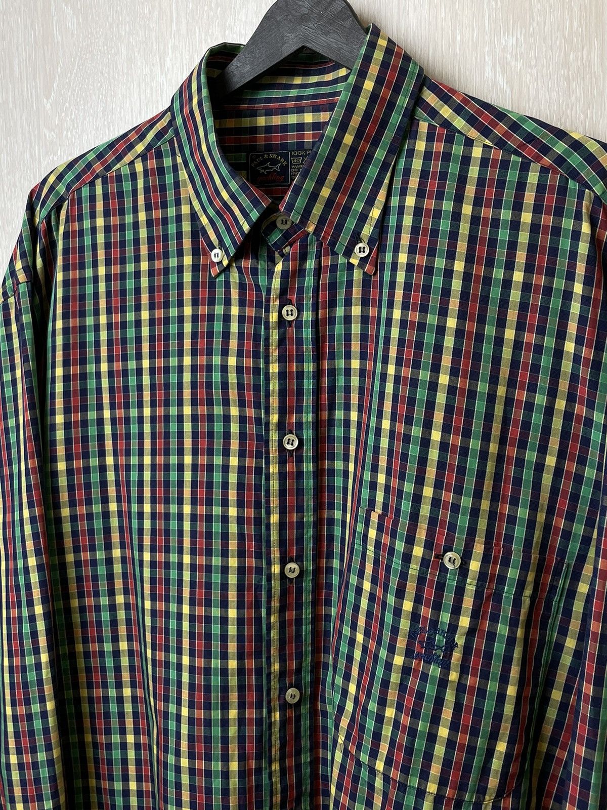 Paul & Shark × Vintage Paul & Shark Luxury Cotton Plaid Shirt Made in Italy Size US L / EU 52-54 / 3 - 2 Thumbnail