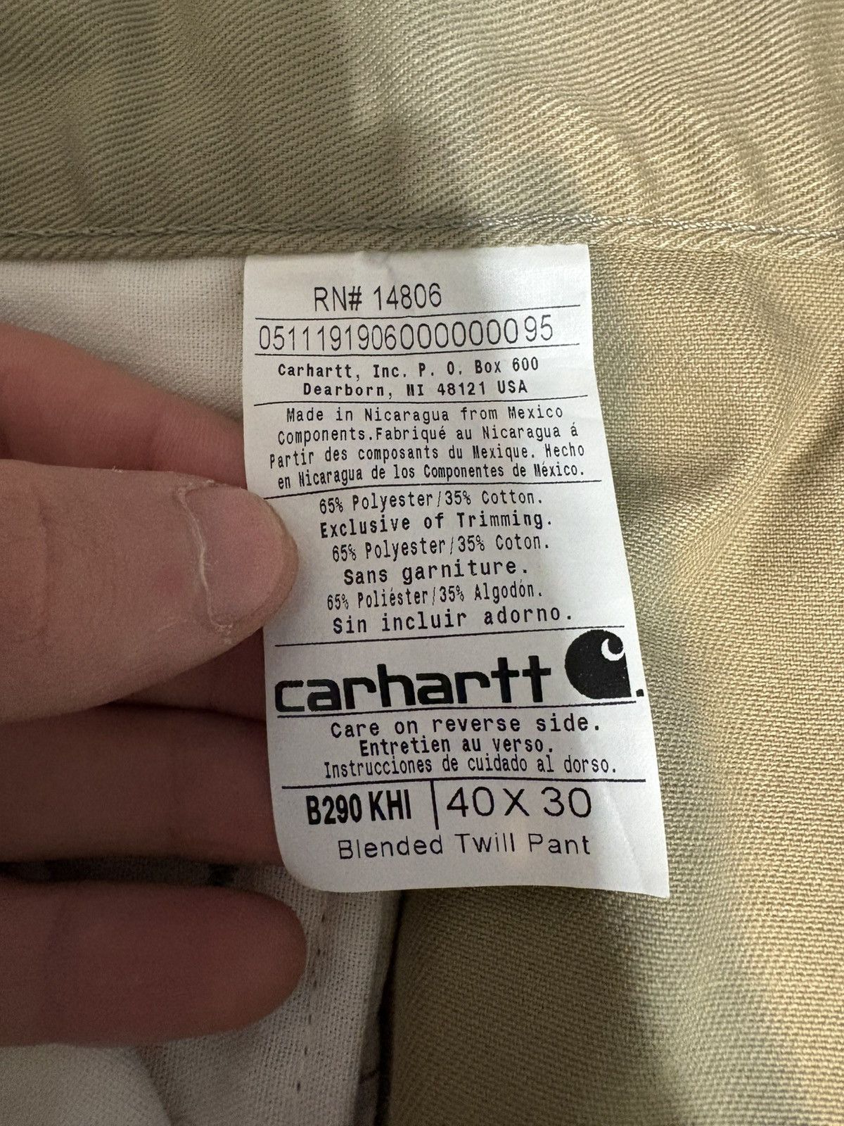 Carhartt Carhartt Men’s Khaki 40x30 Size US 40 / EU 56 - 4 Thumbnail