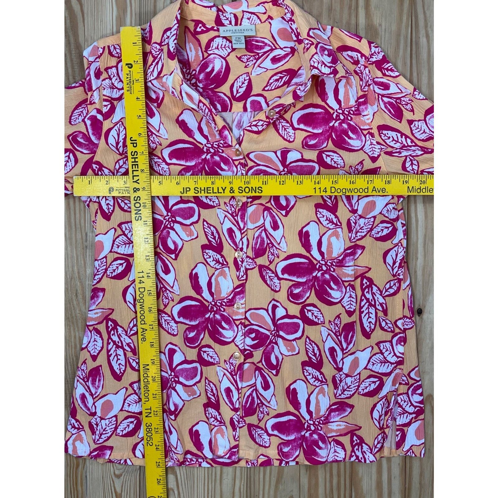 Other Appleseed's orange & pinks floral print shirt medium Petite Size M / US 6-8 / IT 42-44 - 6 Thumbnail