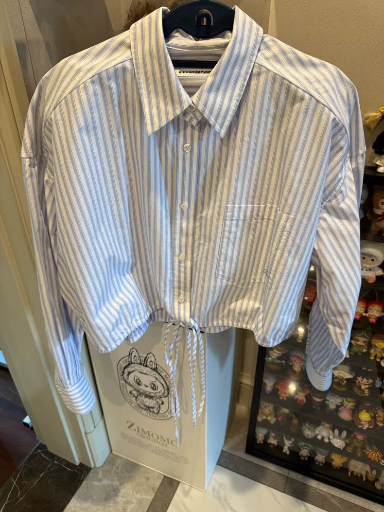 Alexander Wang Alexander Wang Striped Drawstring Shirt- Size S / US 4 / IT 40 - 4 Thumbnail
