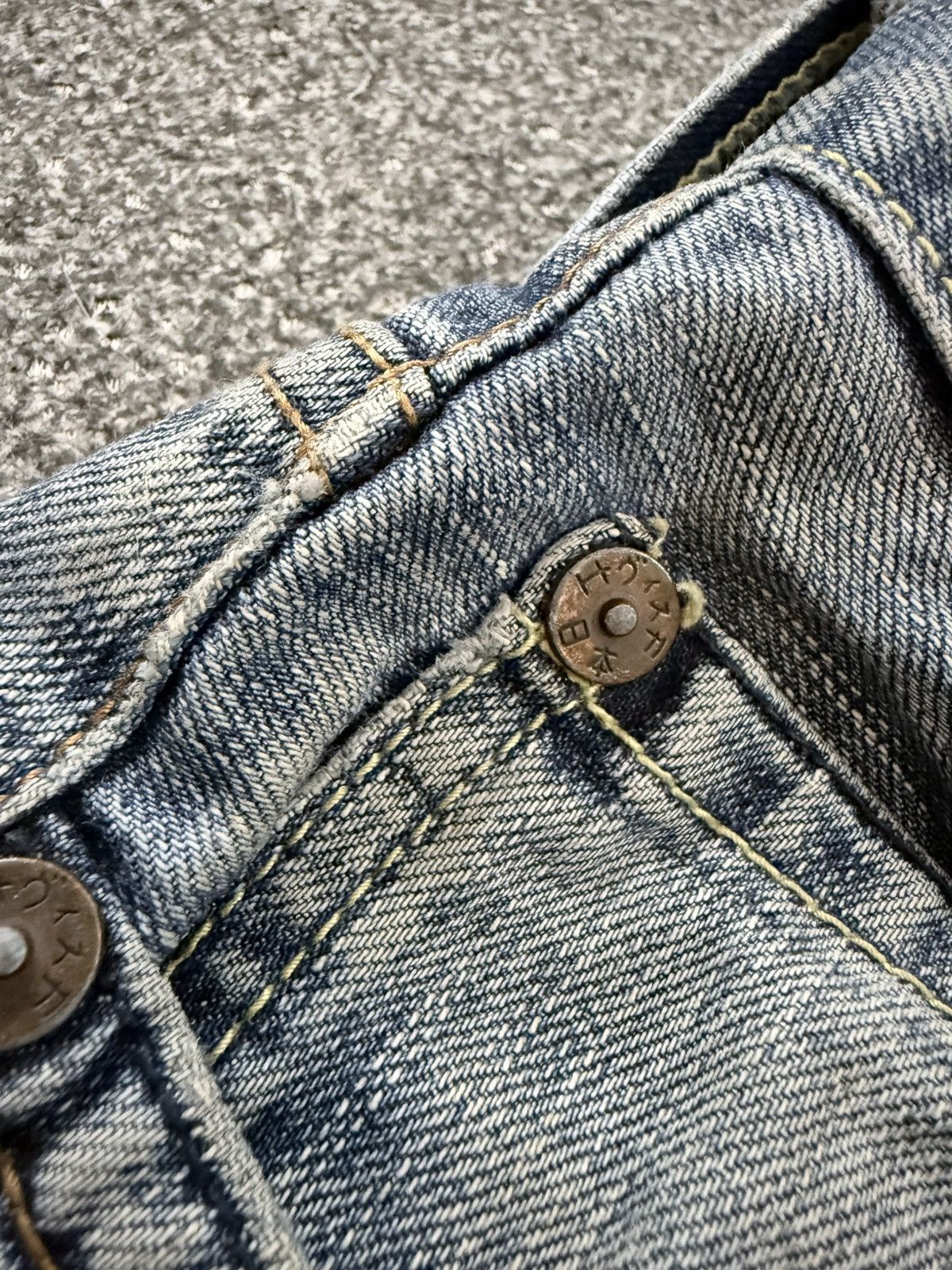 Karakuri Tamashii Japanese Embroidered Handfoot Distressed Y2K Denim Size US 30 / EU 46 - 16 Thumbnail