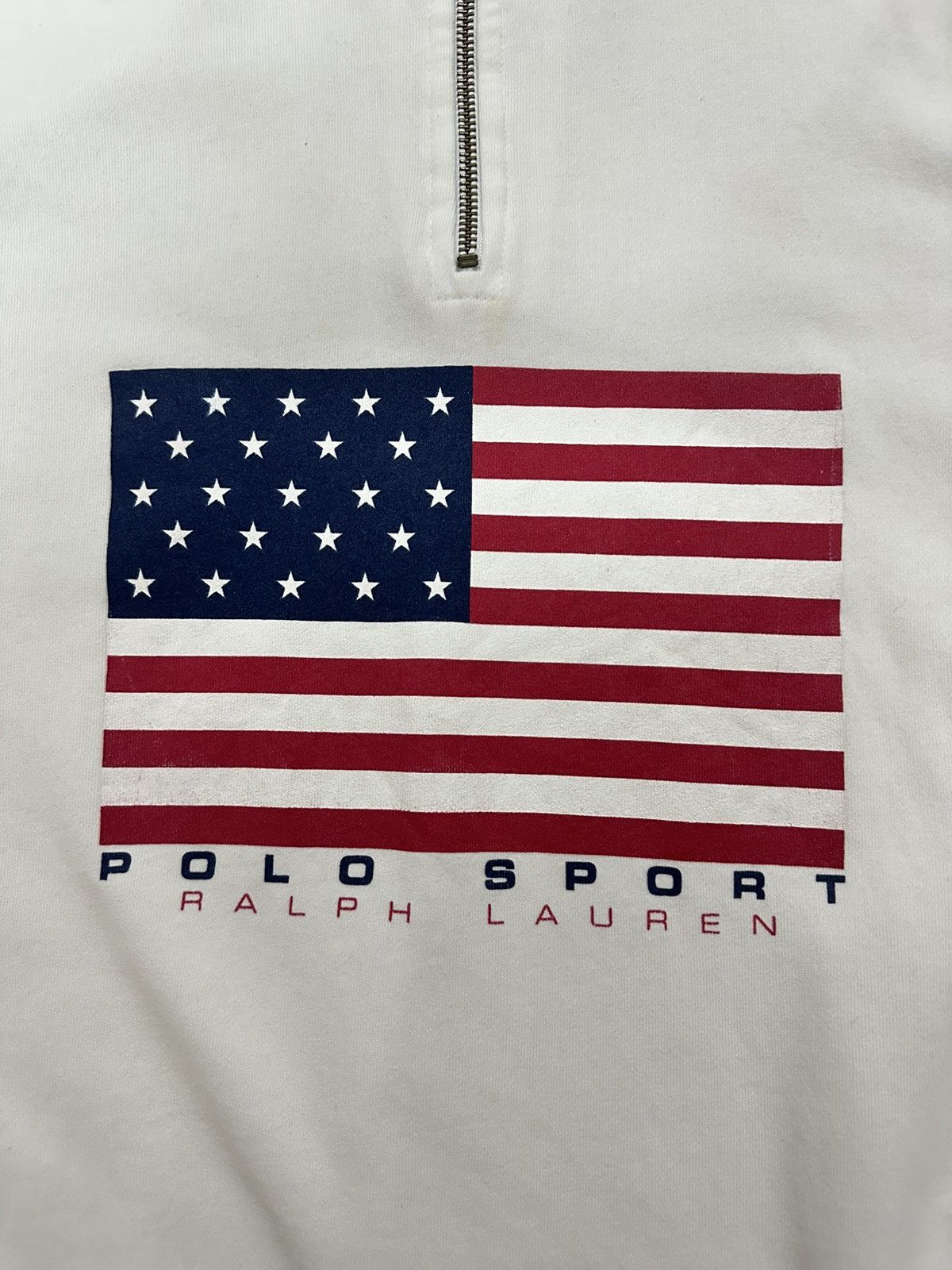 Polo Ralph Lauren × Vintage Vintage 90s Polo Sport Ralph Lauren USA Flag Half Zipper Size US L / EU 52-54 / 3 - 6 Thumbnail