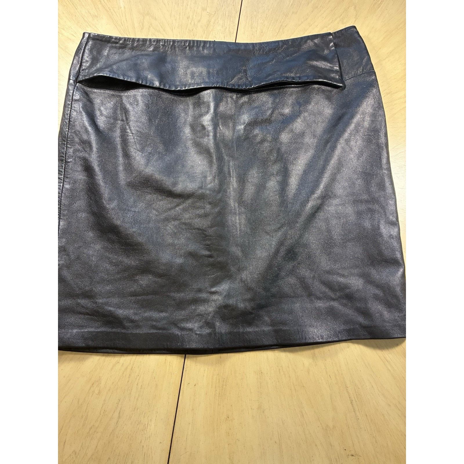 I.N.C VTG Black Leather Mini Skirt Buckle Belt 80s Retro Sexy 12 Size 34" / US 12 / IT 48 - 15 Thumbnail