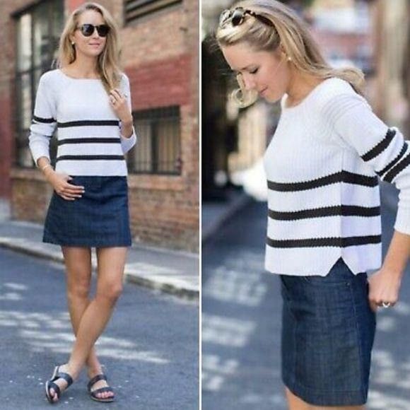 J.Crew J Crew 4 Blue Jean Denim Pencil Skirt 94850 Back Slit Y2K Co Size 27" / US 4 / IT 40 - 1 Thumbnail