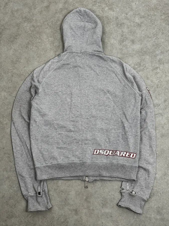 Dsquared2 SS2005 Dsquared2 Grey Signature Distressed Zip-up Hoodie Size US M / EU 48-50 / 2 - 5 Thumbnail