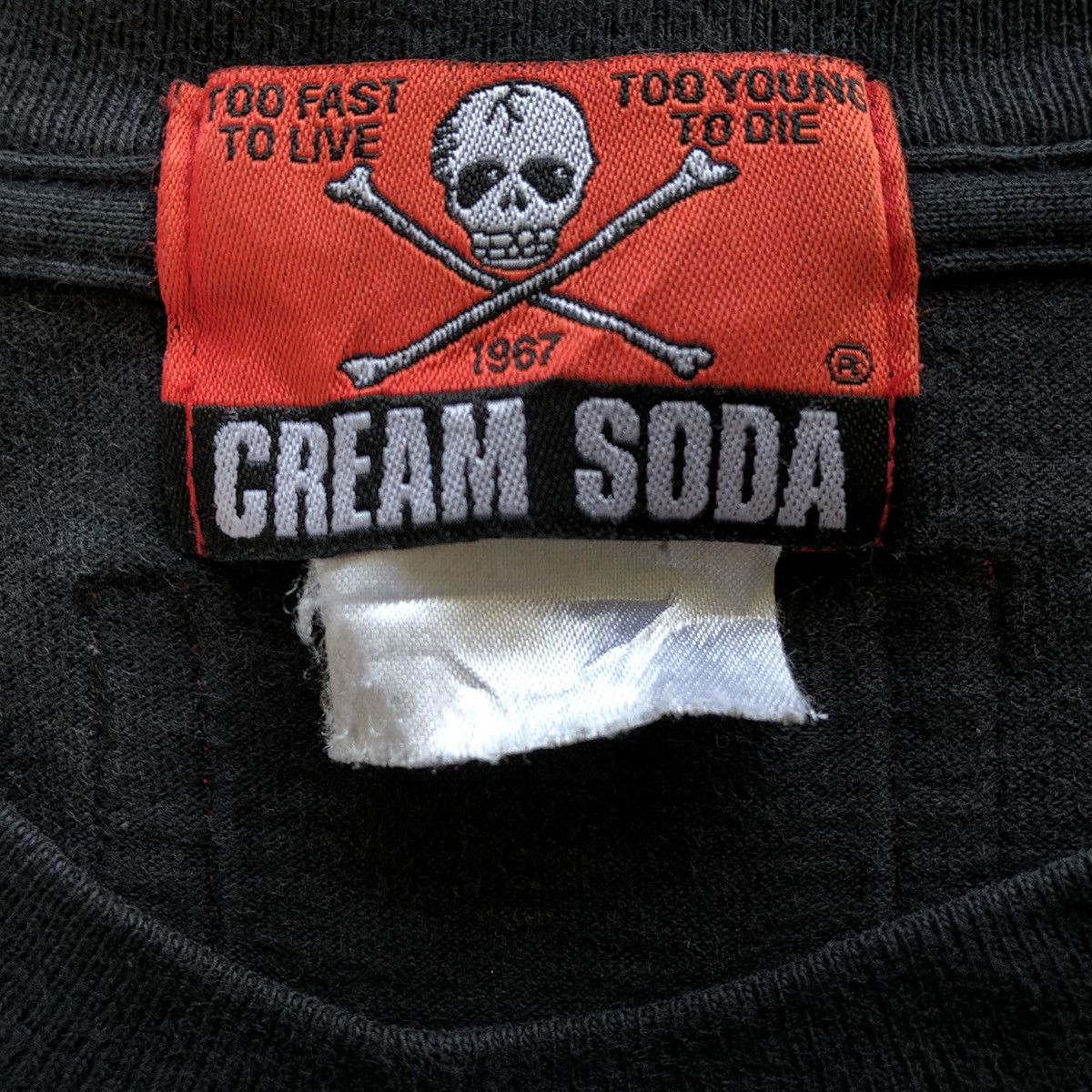 Japanese Brand × Vintage CREAM SODA Rare Gothic Spellout Design T-Shirt Size US L / EU 52-54 / 3 - 7 Thumbnail