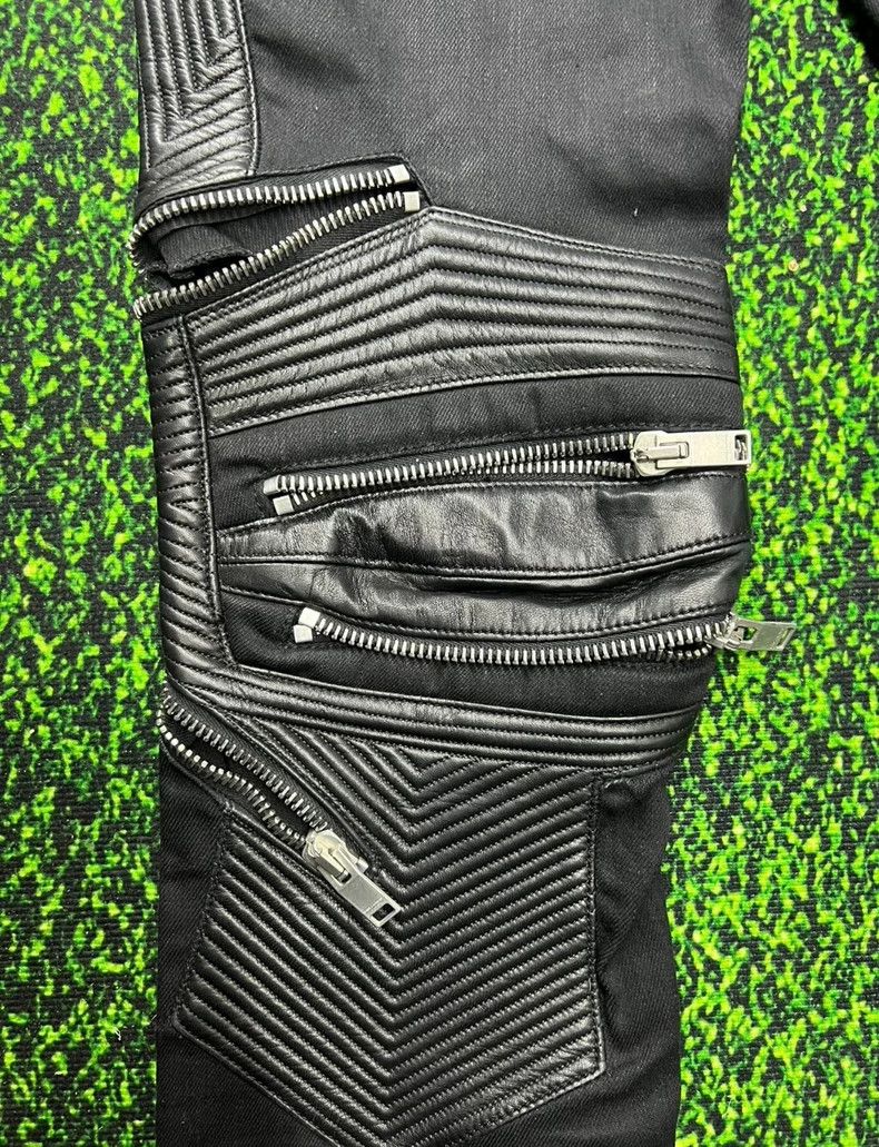Saint Laurent Paris Saint Laurent Paris Patchwork sheepskin zipper biker jeans Size US 31 - 6 Thumbnail