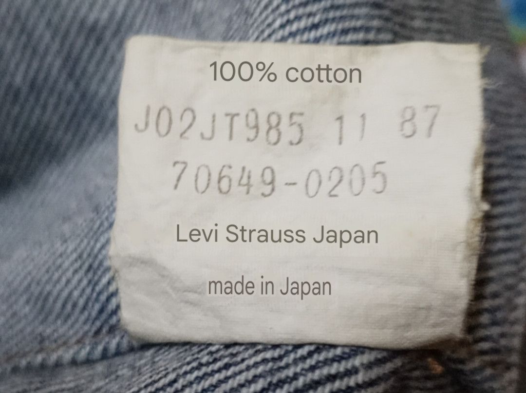 Vintage Levis orange tab denim jacket button J02